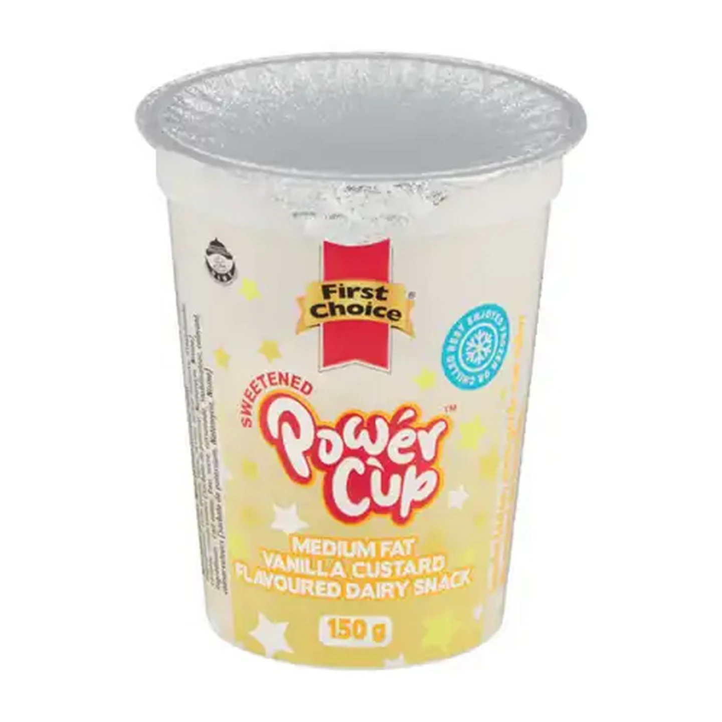Image of First Choice Power Cup Vanilla Custard Flavoured Medium Fat Dairy Snack 150g