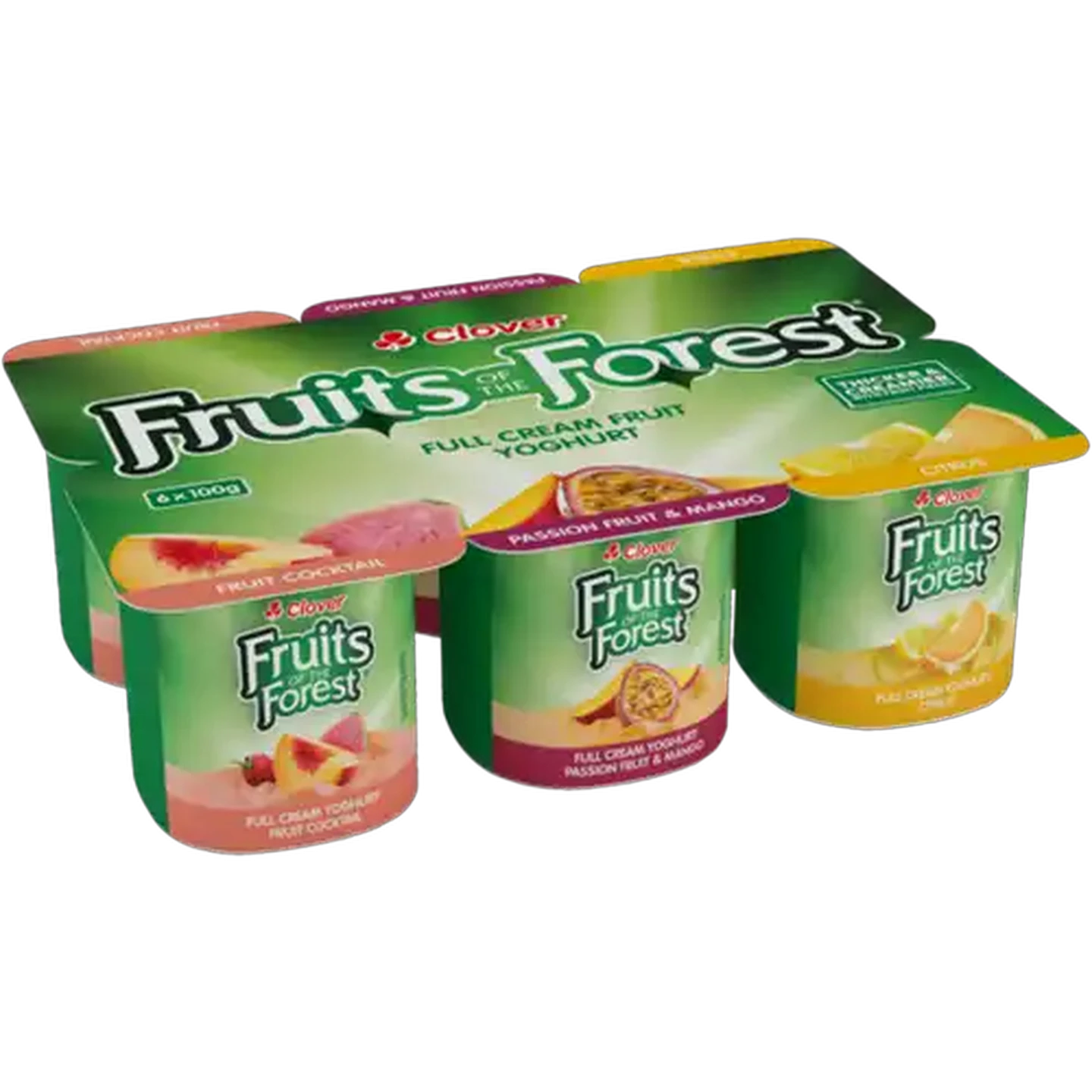 Image of Clover Fruits of the Forest Assorted Full Cream Fruit Yoghurt 6 x 100g