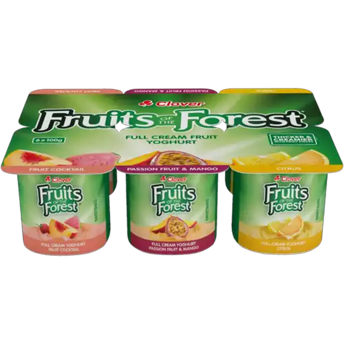 Image of Clover Fruits of the Forest Assorted Full Cream Fruit Yoghurt 6 x 100g