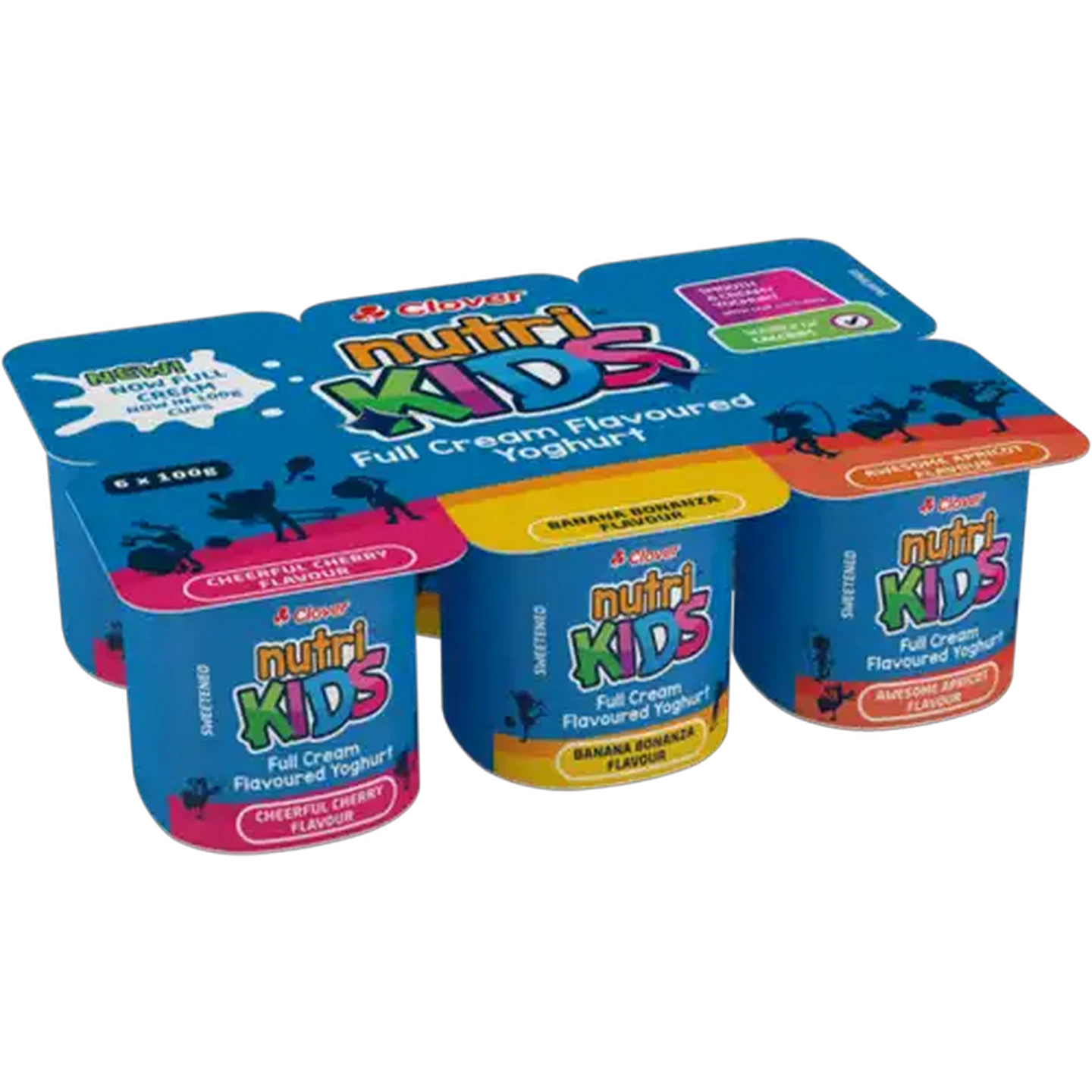Image of Clover Nutrikids Assorted Full Cream Yoghurt 6 x 100g