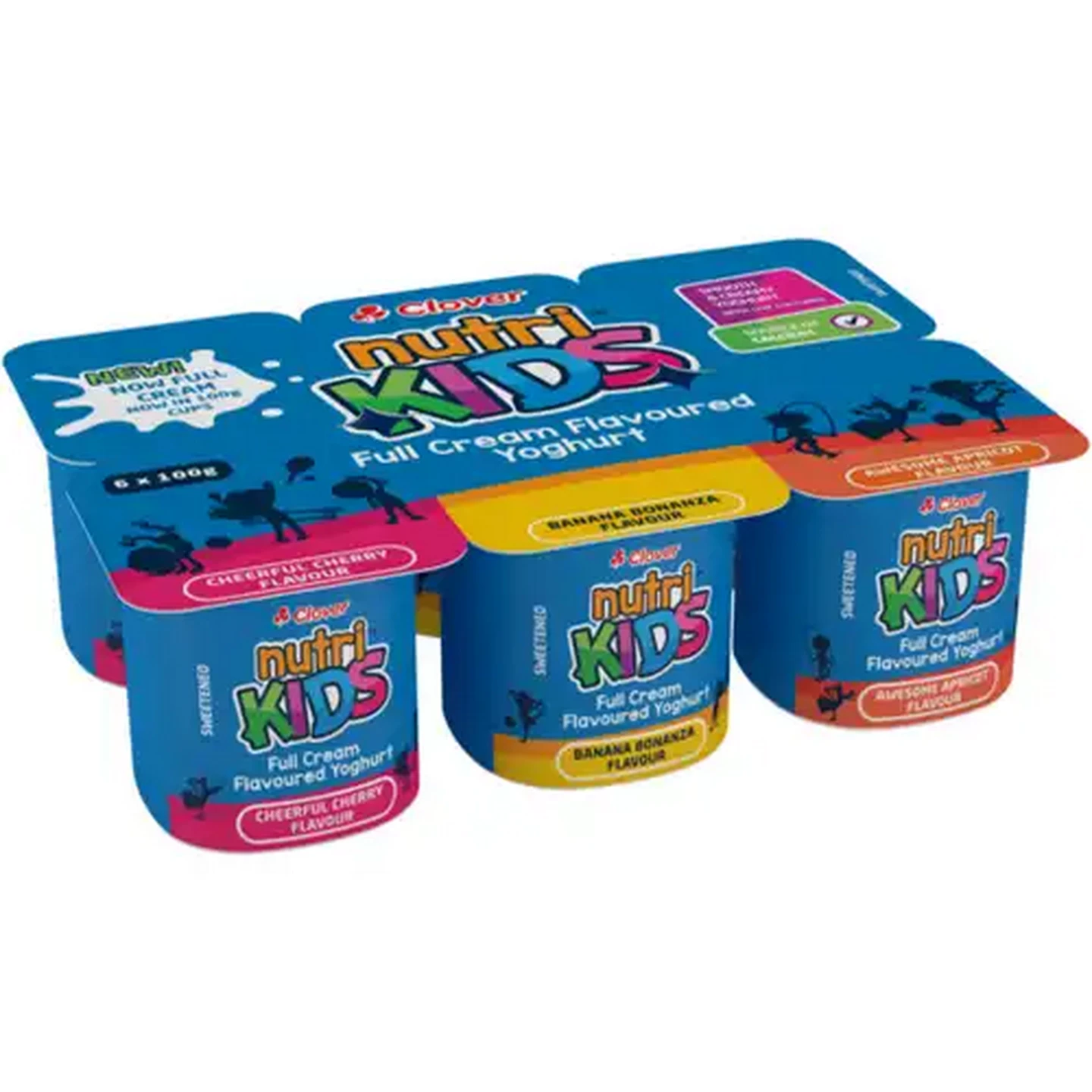 Image of Clover Nutrikids Assorted Full Cream Yoghurt 6 x 100g