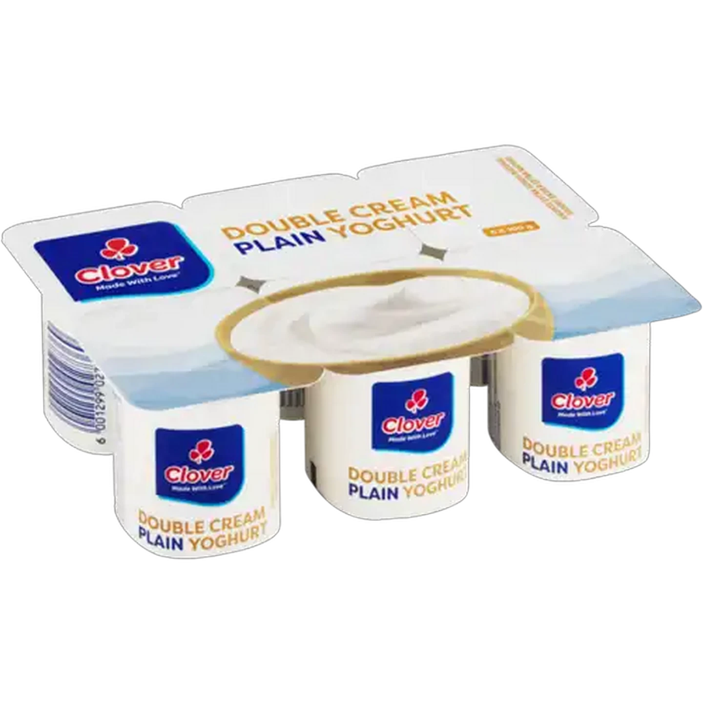 Image of Clover Plain Double Cream Yoghurt 6 x 100g