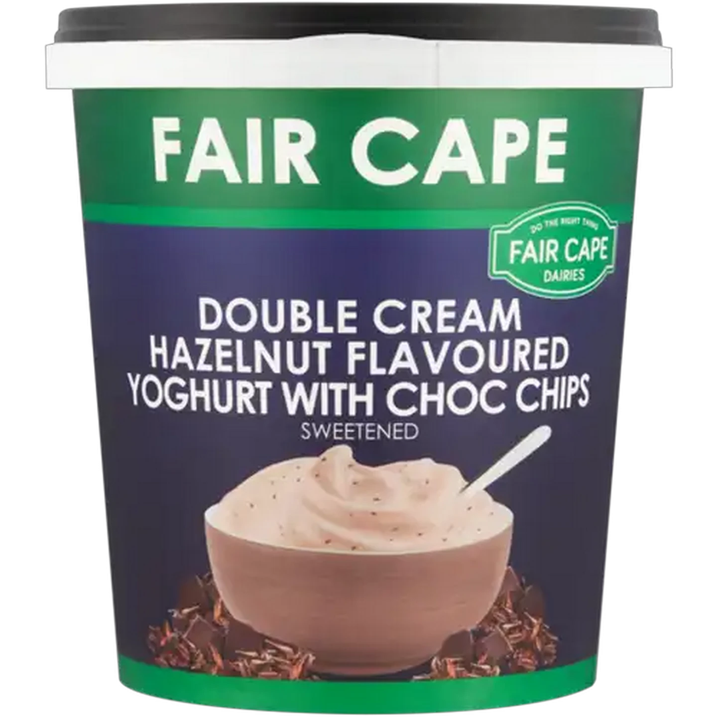 Image of Fair Cape Dairies Hazelnut Flavoured Double Cream Yoghurt With Choc Chips 1kg