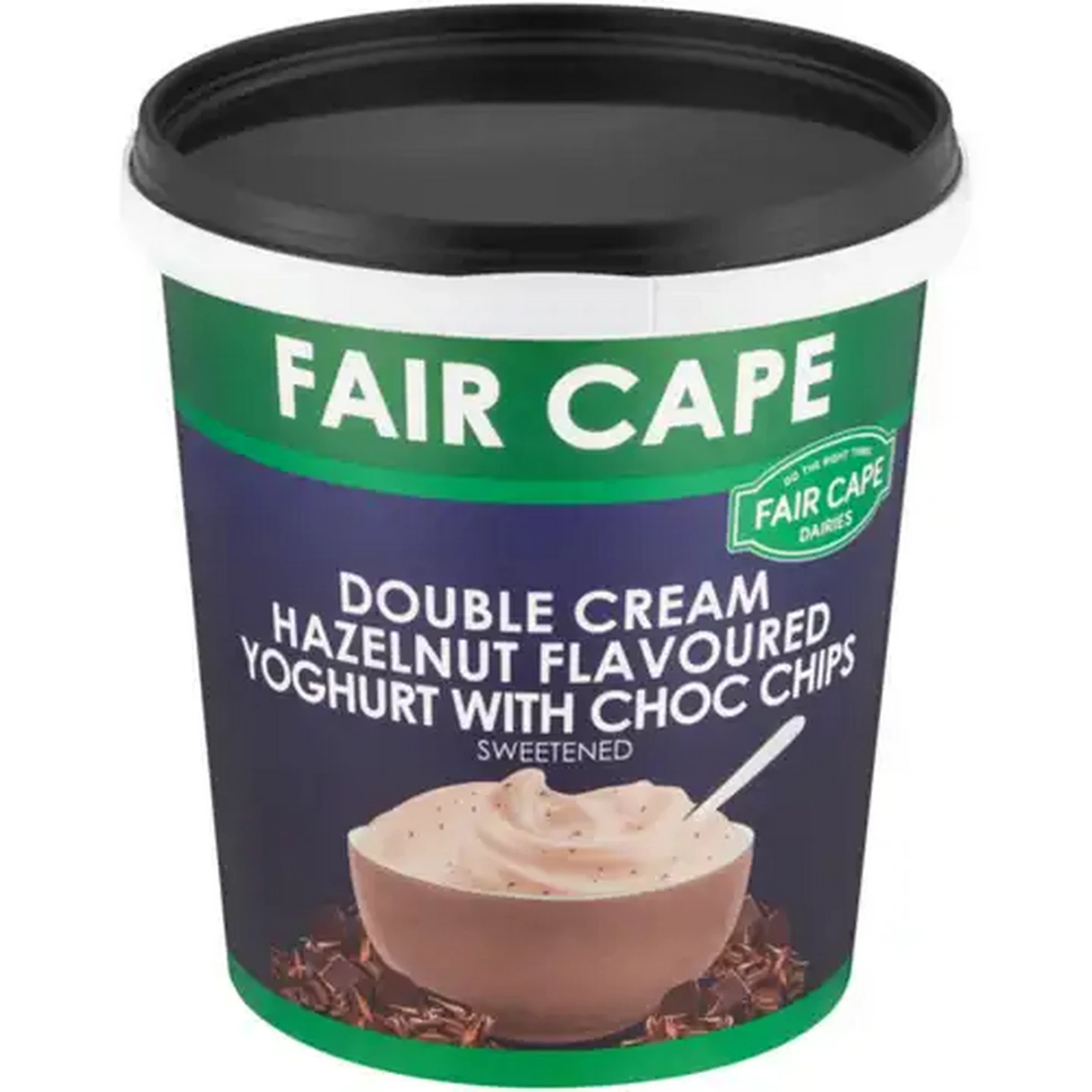 Image of Fair Cape Dairies Hazelnut Flavoured Double Cream Yoghurt With Choc Chips 1kg