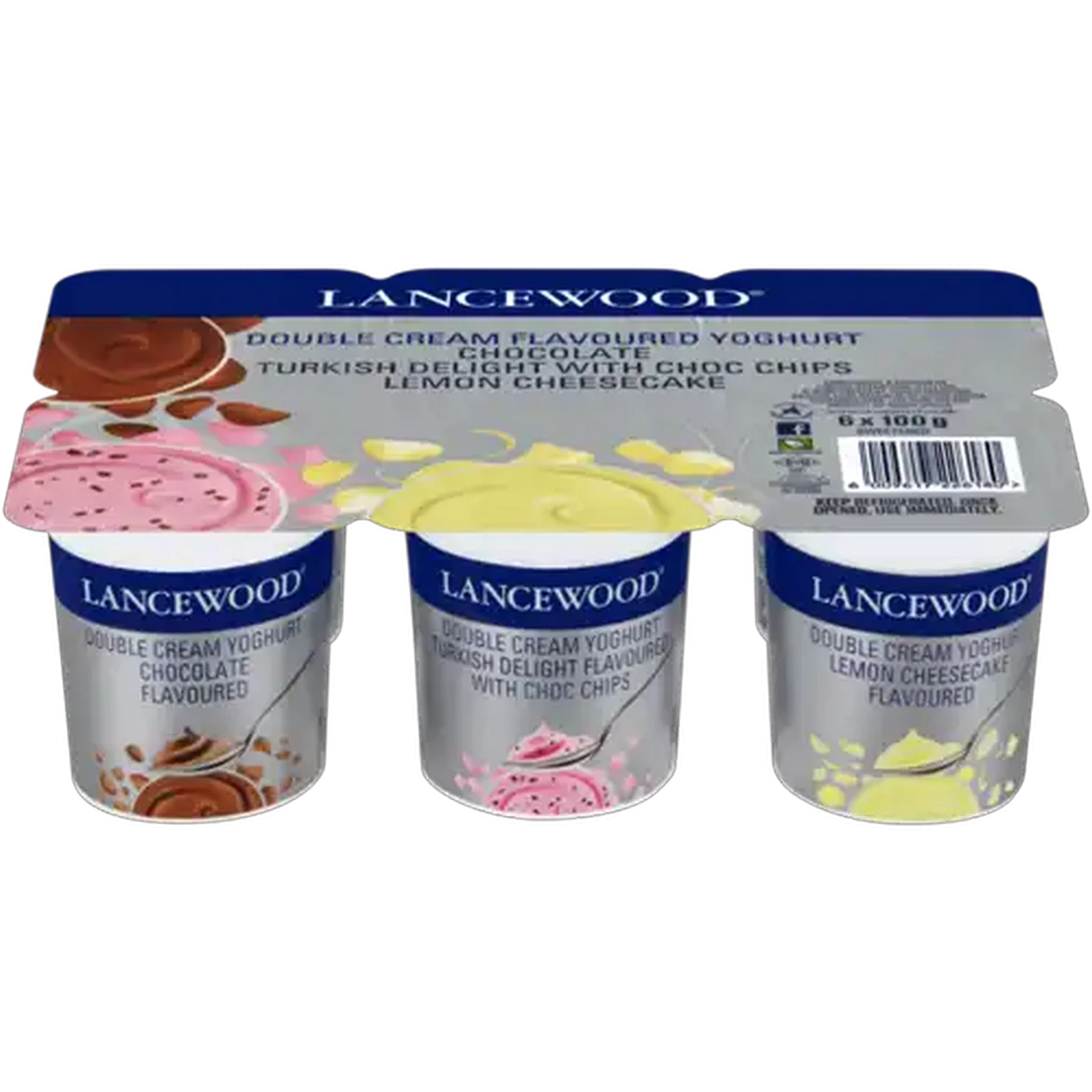 Image of LANCEWOOD Assorted Double Cream Yoghurt 6 x 100g