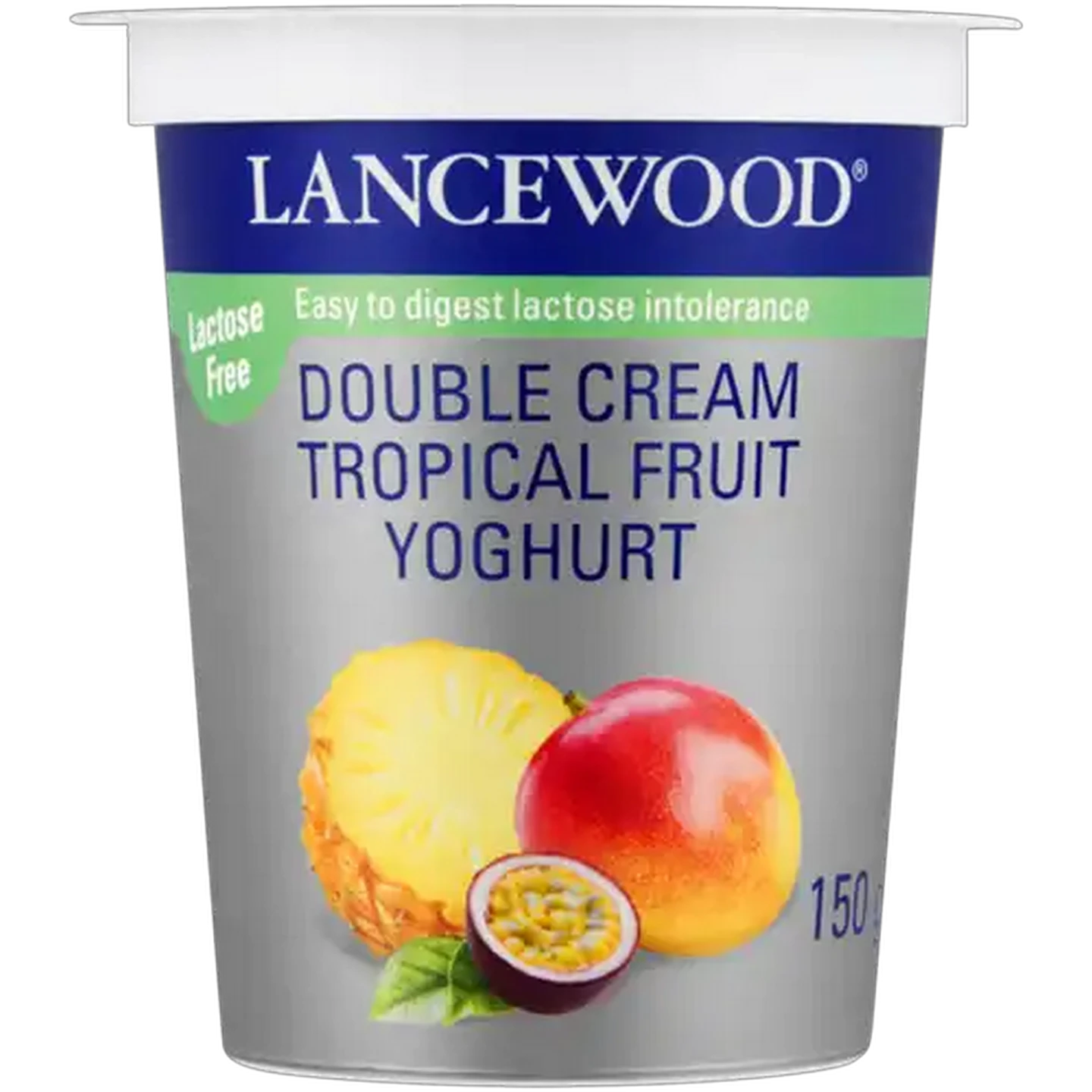 Image of LANCEWOOD Tropical Fruit Lactose Free Double Cream Yoghurt 150g