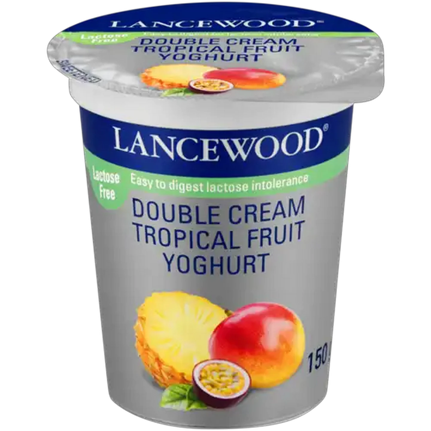 Image of LANCEWOOD Tropical Fruit Lactose Free Double Cream Yoghurt 150g
