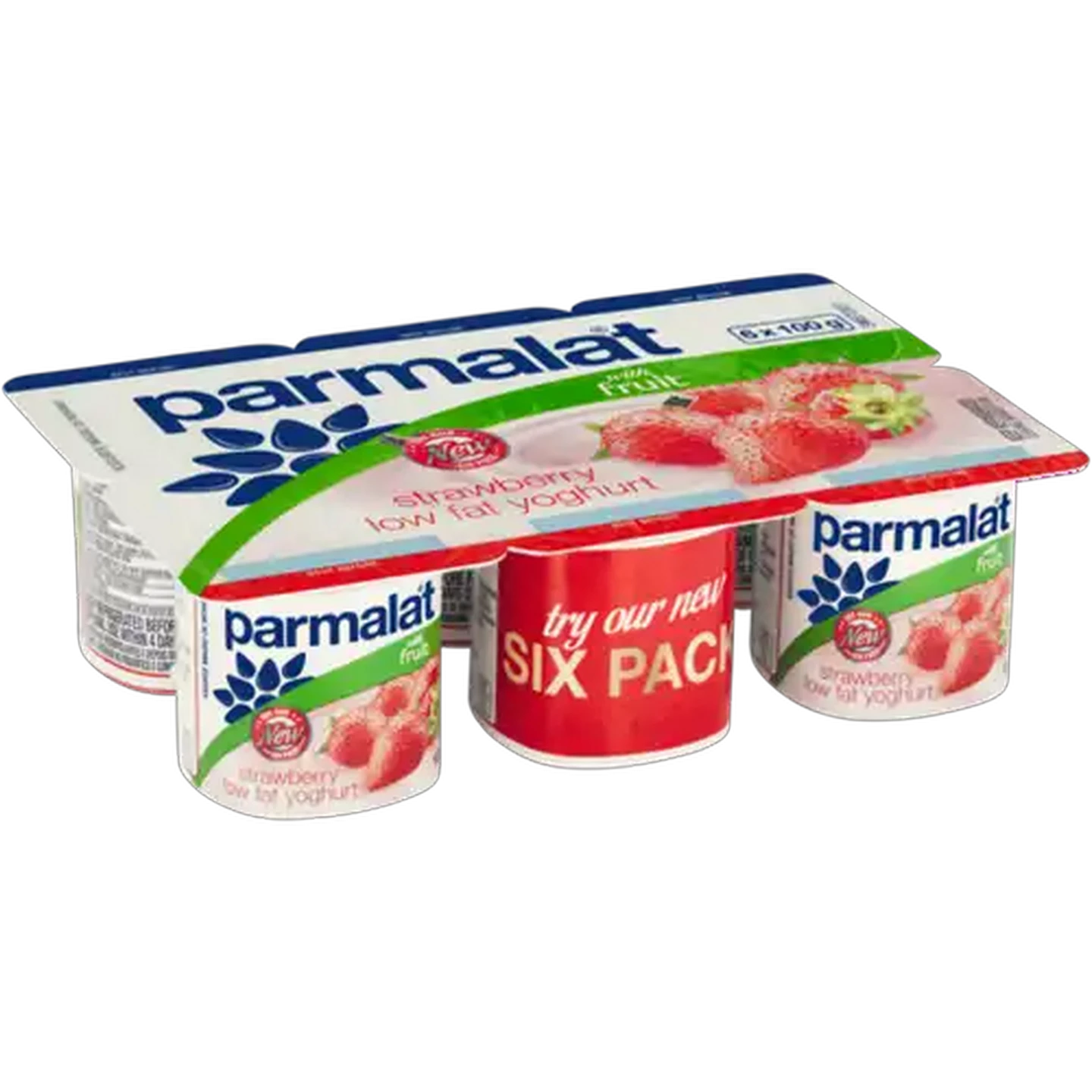 Image of Parmalat Strawberry Low Fat Yoghurt with Fruit 6 x 100g