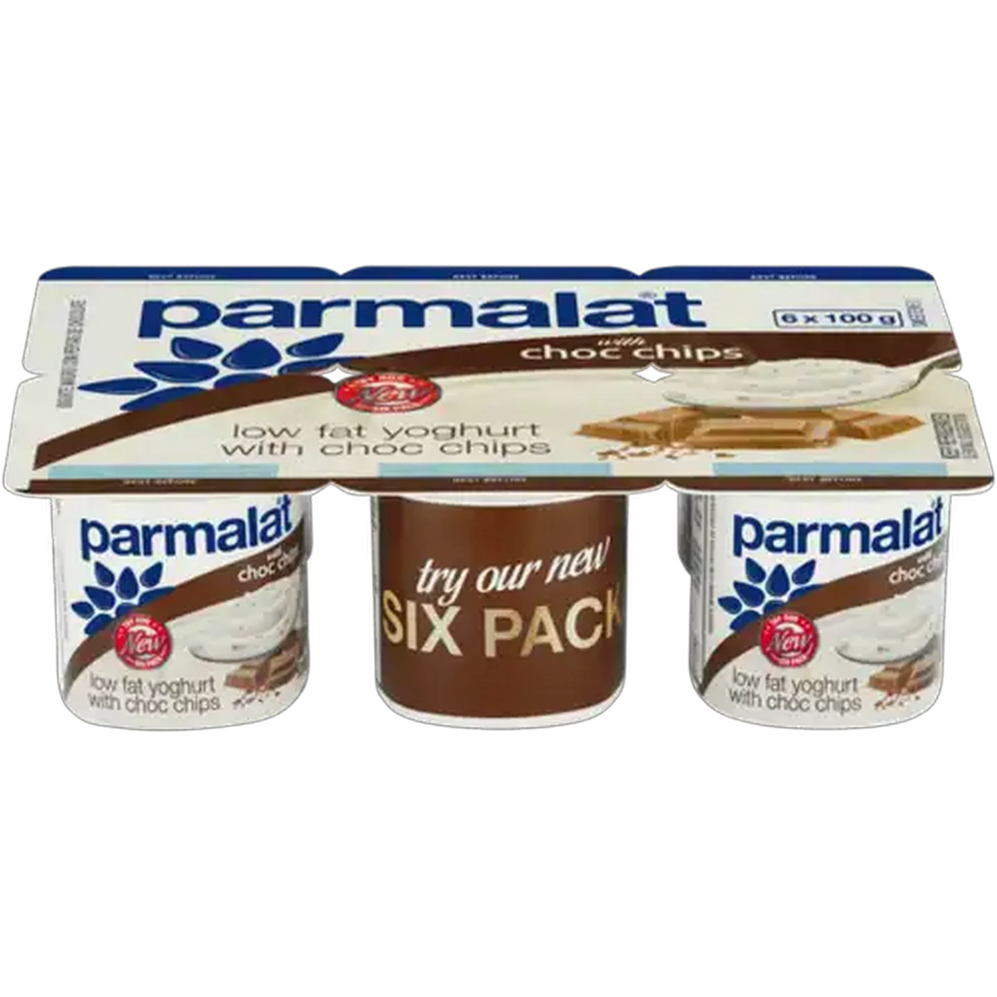 Image of Parmalat Low Fat Yoghurt with Choc Chips 6 x 100g