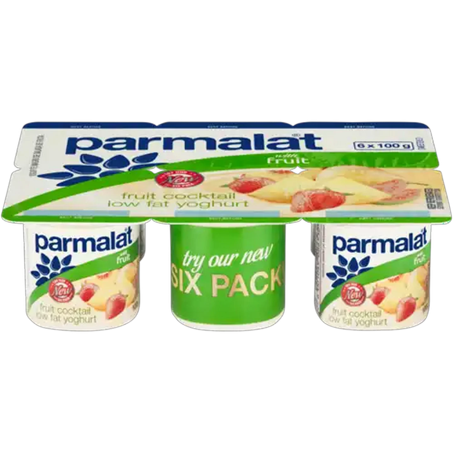 Image of Parmalat Fruit Cocktail Low Fat Yoghurt with Fruit 6 x 100g