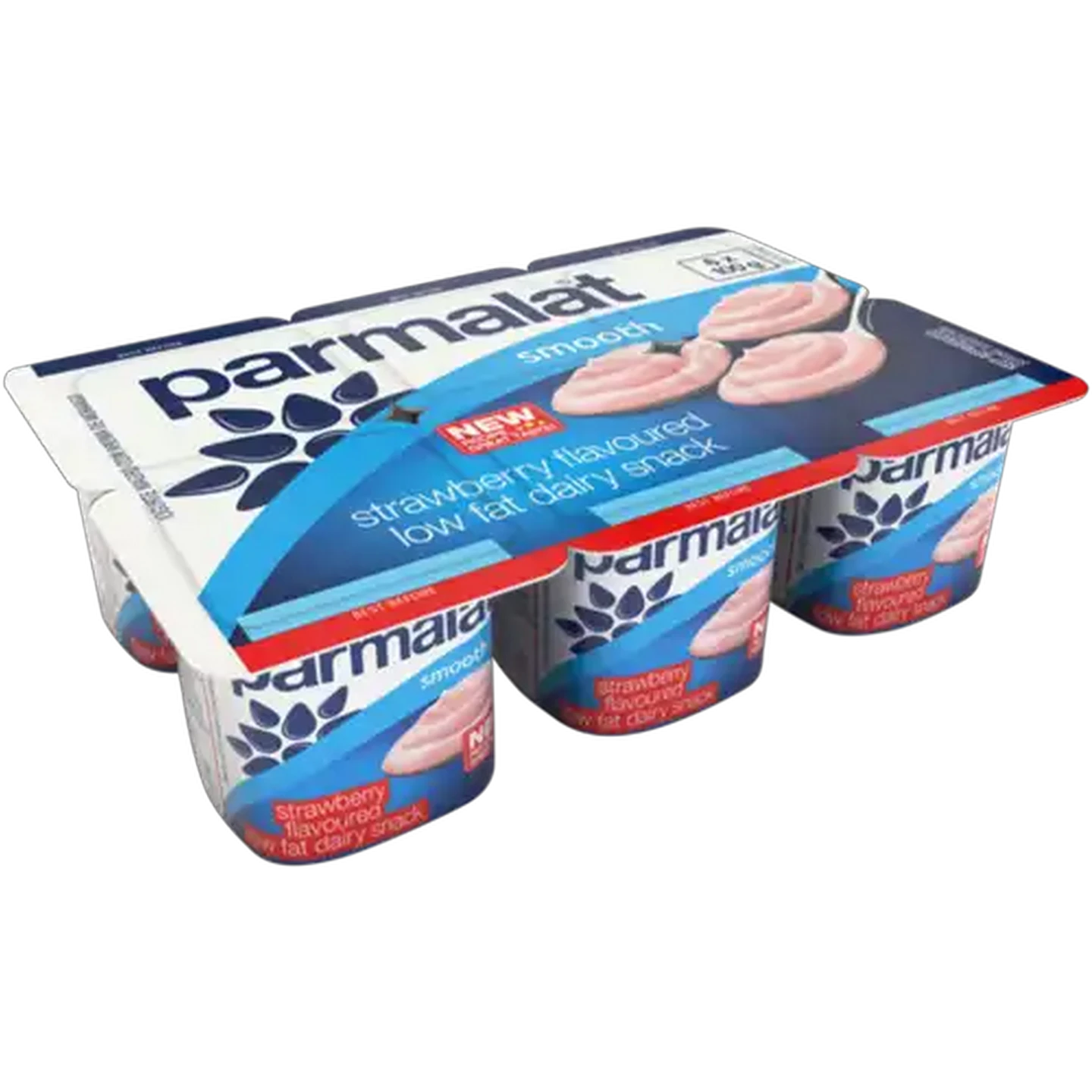 Image of Parmalat Strawberry Flavoured Smooth Low Fat Dairy Snack 6 x 100g