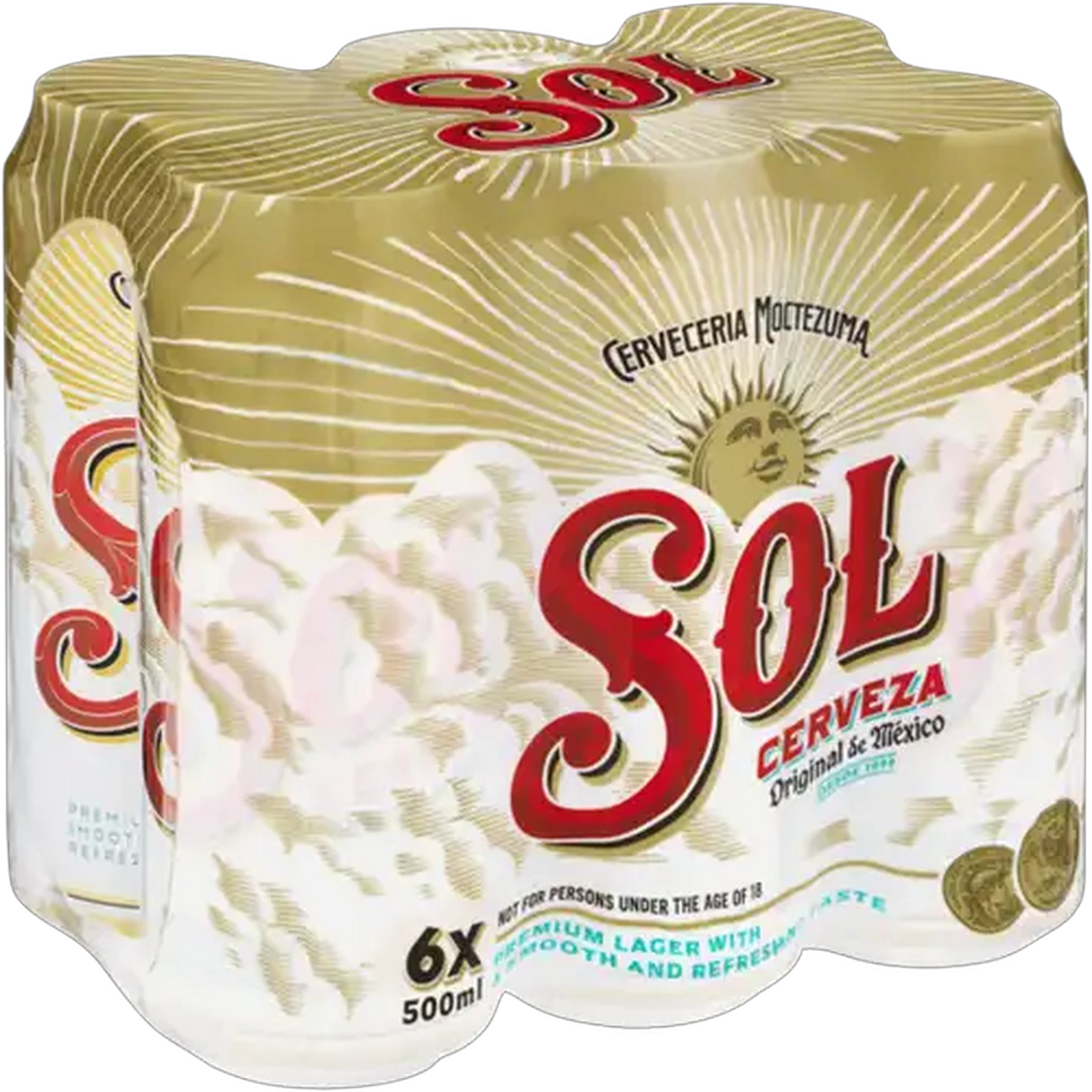 Image of Sol Premium Lager Beer Cans 6 x 500ml