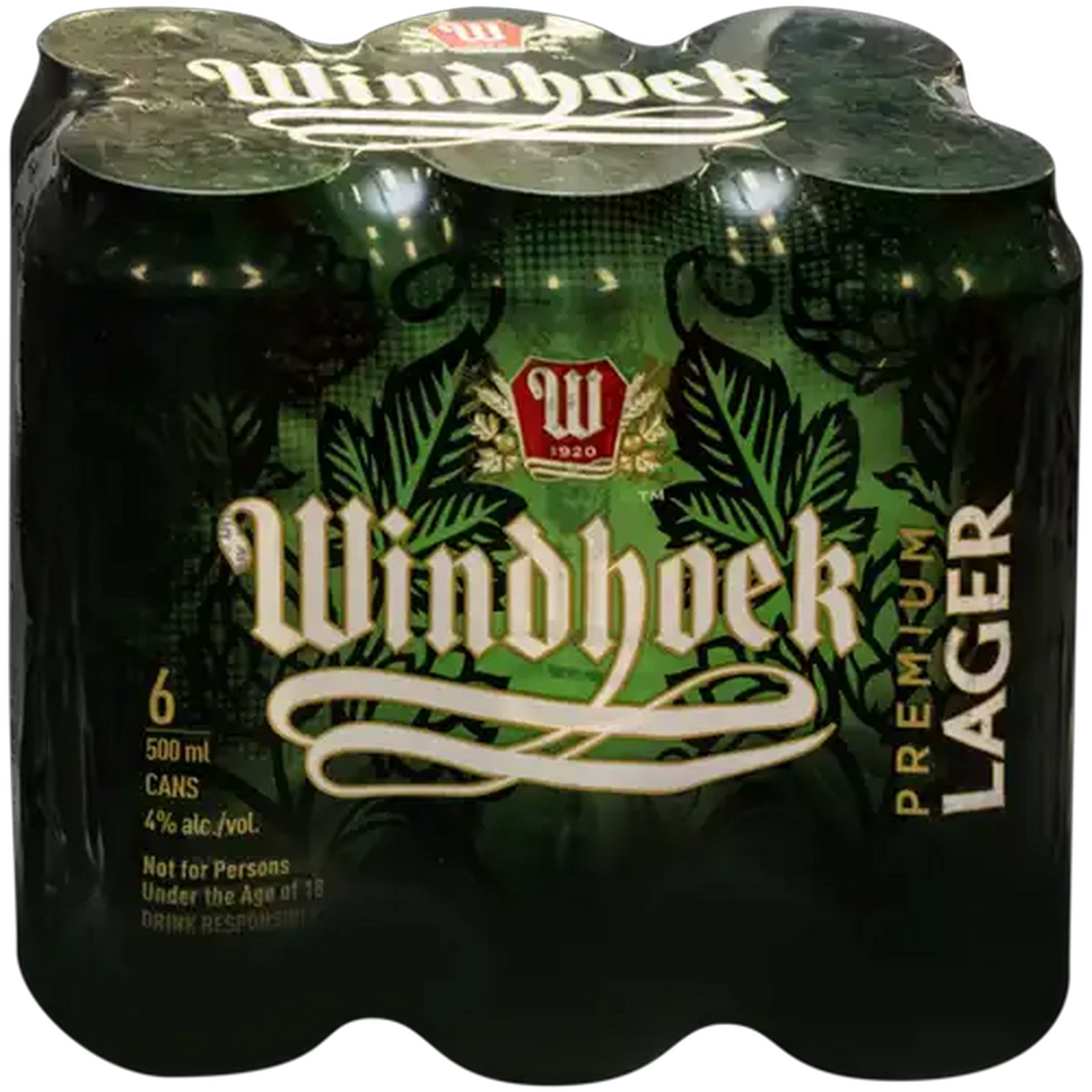 Image of Windhoek Premium Lager Beer Cans 6 x 500ml
