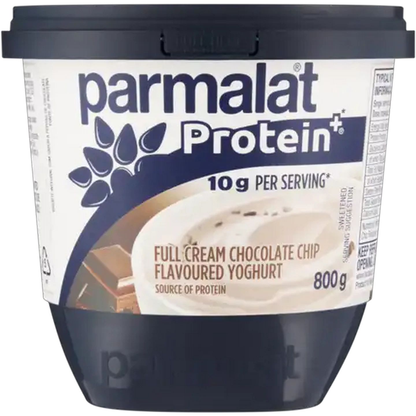 Image of Parmalat Protein+ Chocolate Chip Flavoured Full Cream Yoghurt 800g