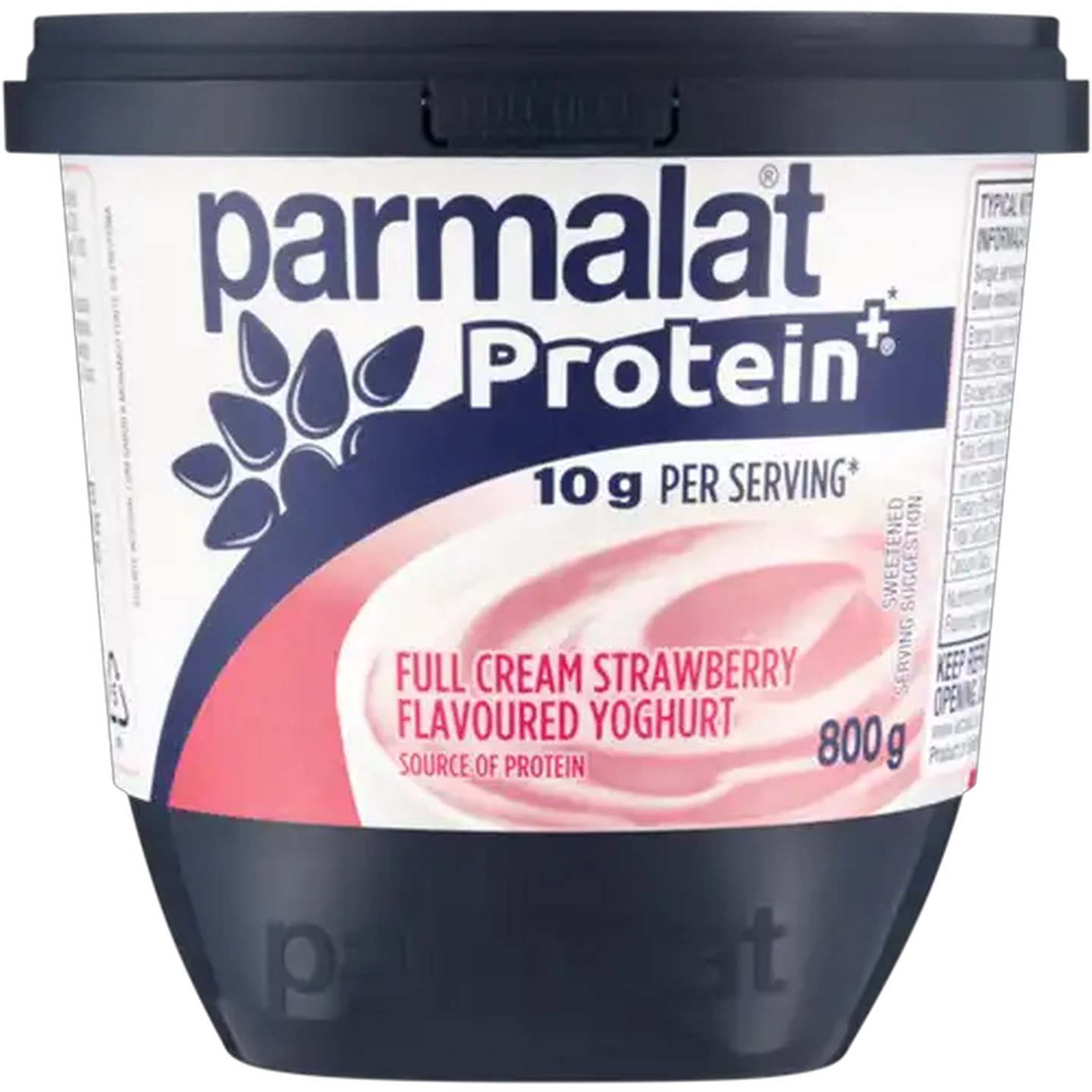 Image of Parmalat Protein+ Strawberry Flavoured Full Cream Yoghurt 800g