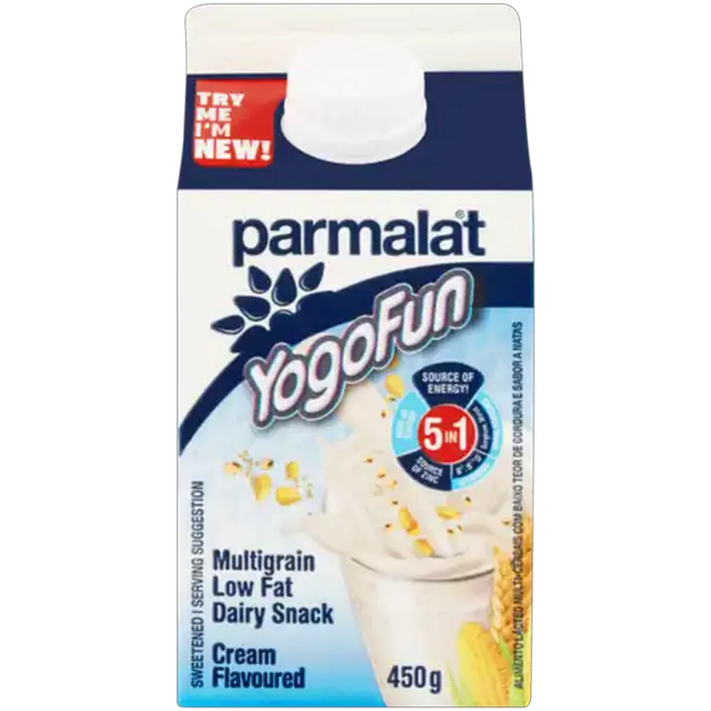 Image of Parmalat YogoFun Cream Flavoured Multigrain Low Fat Dairy Snack 450g