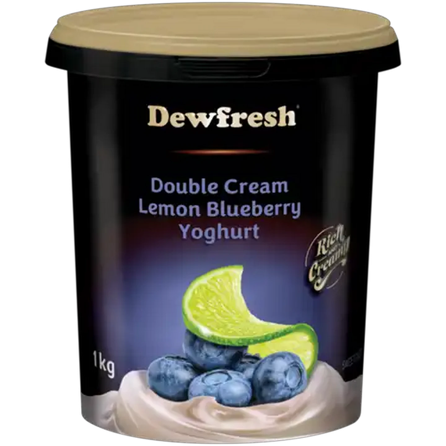 Image of Dewfresh Lemon Blueberry Double Cream Yoghurt 1kg