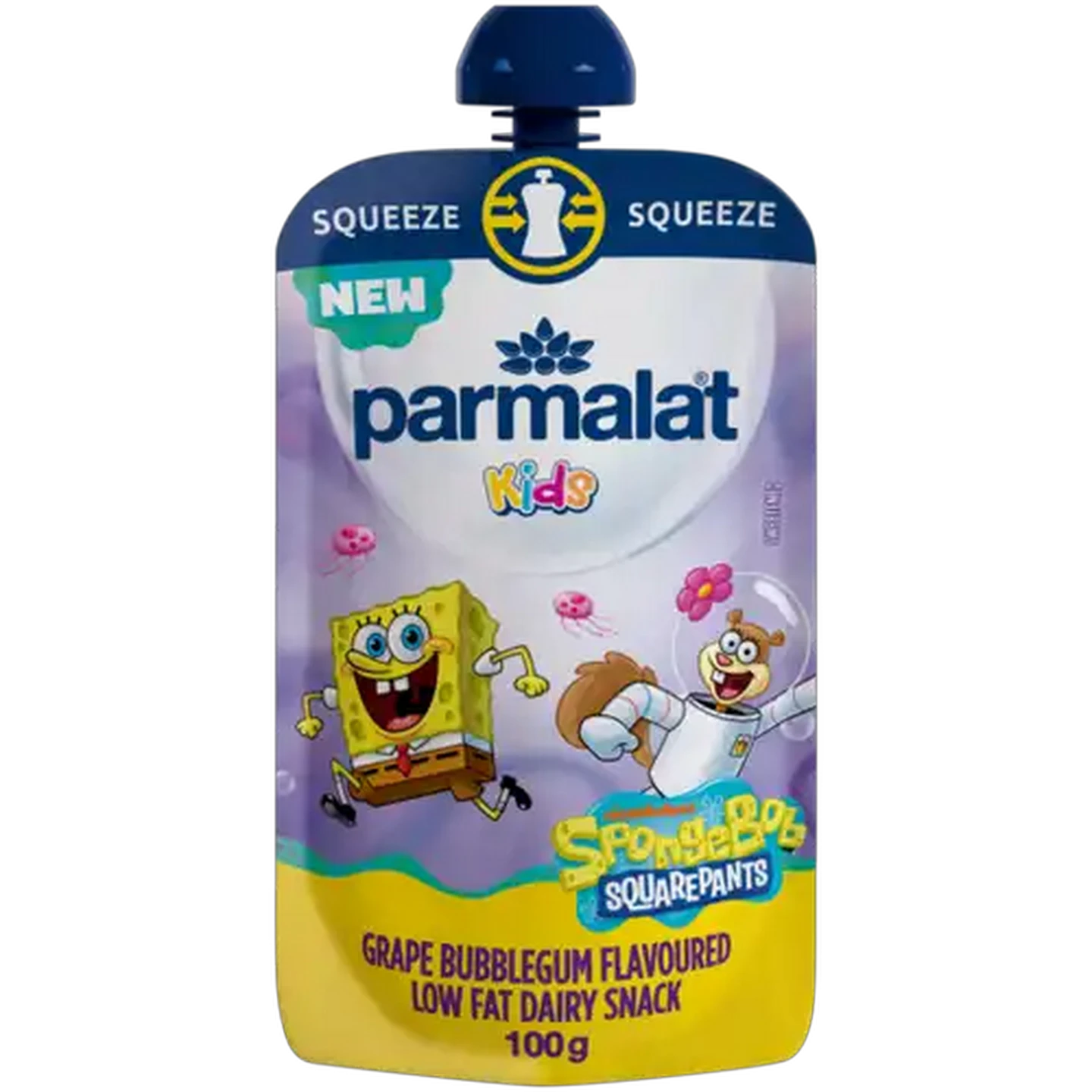 Image of Parmalat Kids Grape Bubblegum Flavoured Low Fat Dairy Snack 100g