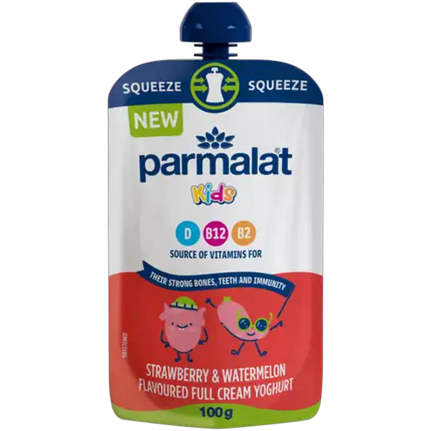 Image of Parmalat Kids Strawberry & Watermelon Flavoured Full Cream Yoghurt 100g
