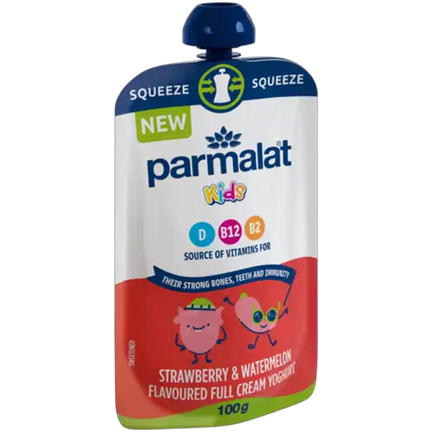 Image of Parmalat Kids Strawberry & Watermelon Flavoured Full Cream Yoghurt 100g