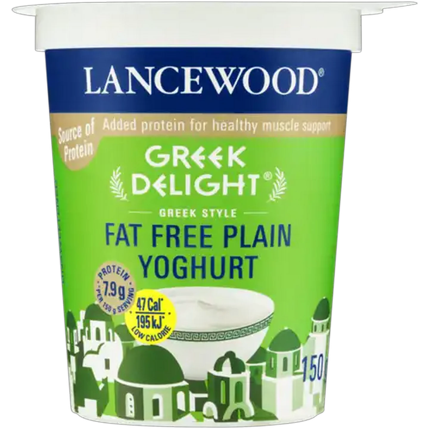 Image of LANCEWOOD Greek Delight Fat Free Plain Yoghurt 150g