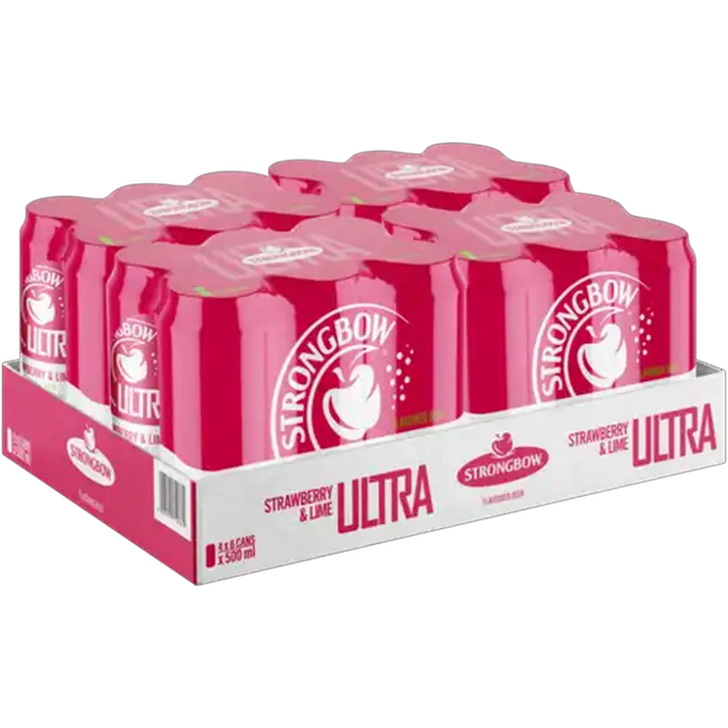 Image of Strongbow Ultra Strawberry & Lime Flavoured Beer Cans 24 x 500ml