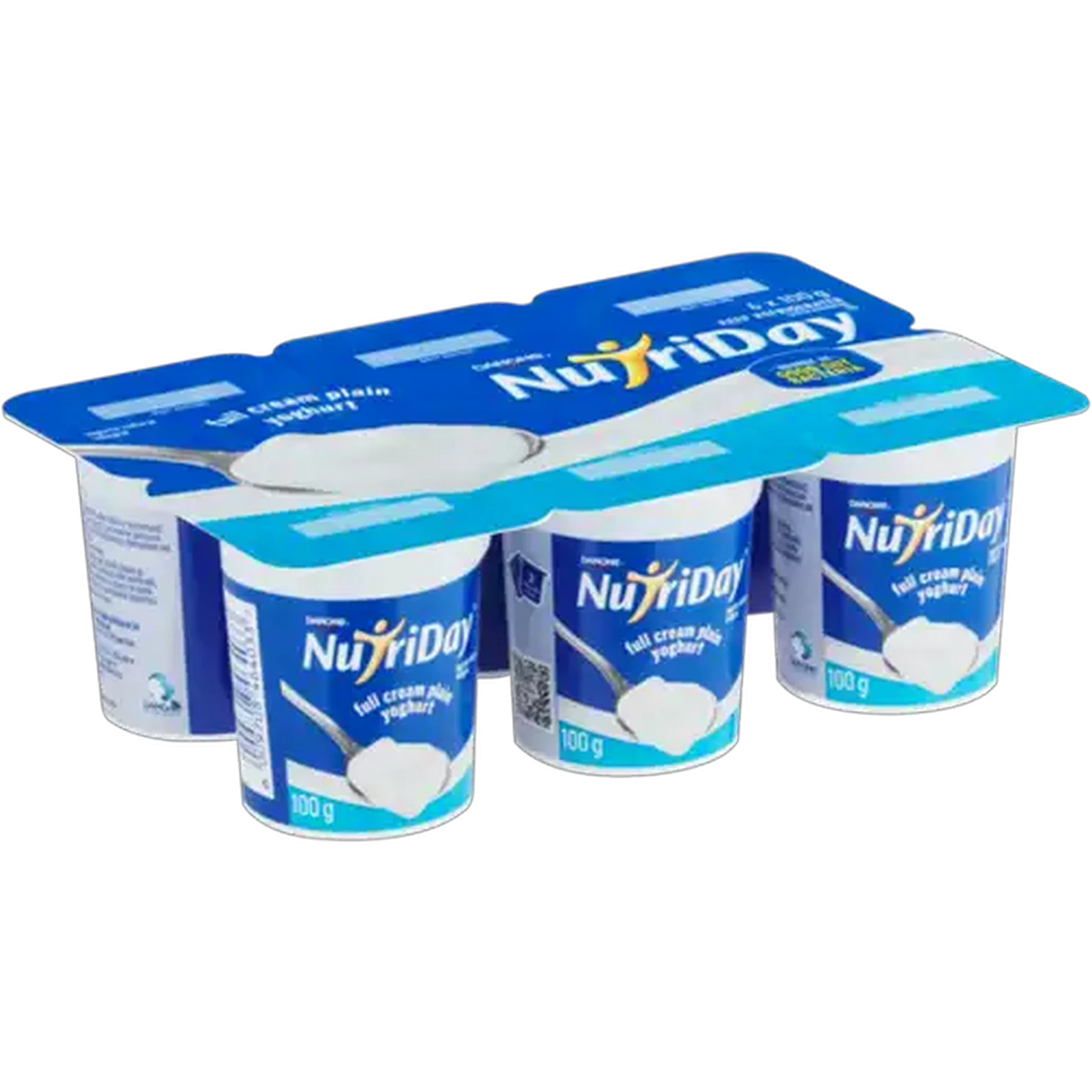Image of Danone NutriDay Plain Full Cream Yoghurt 6 x 100g