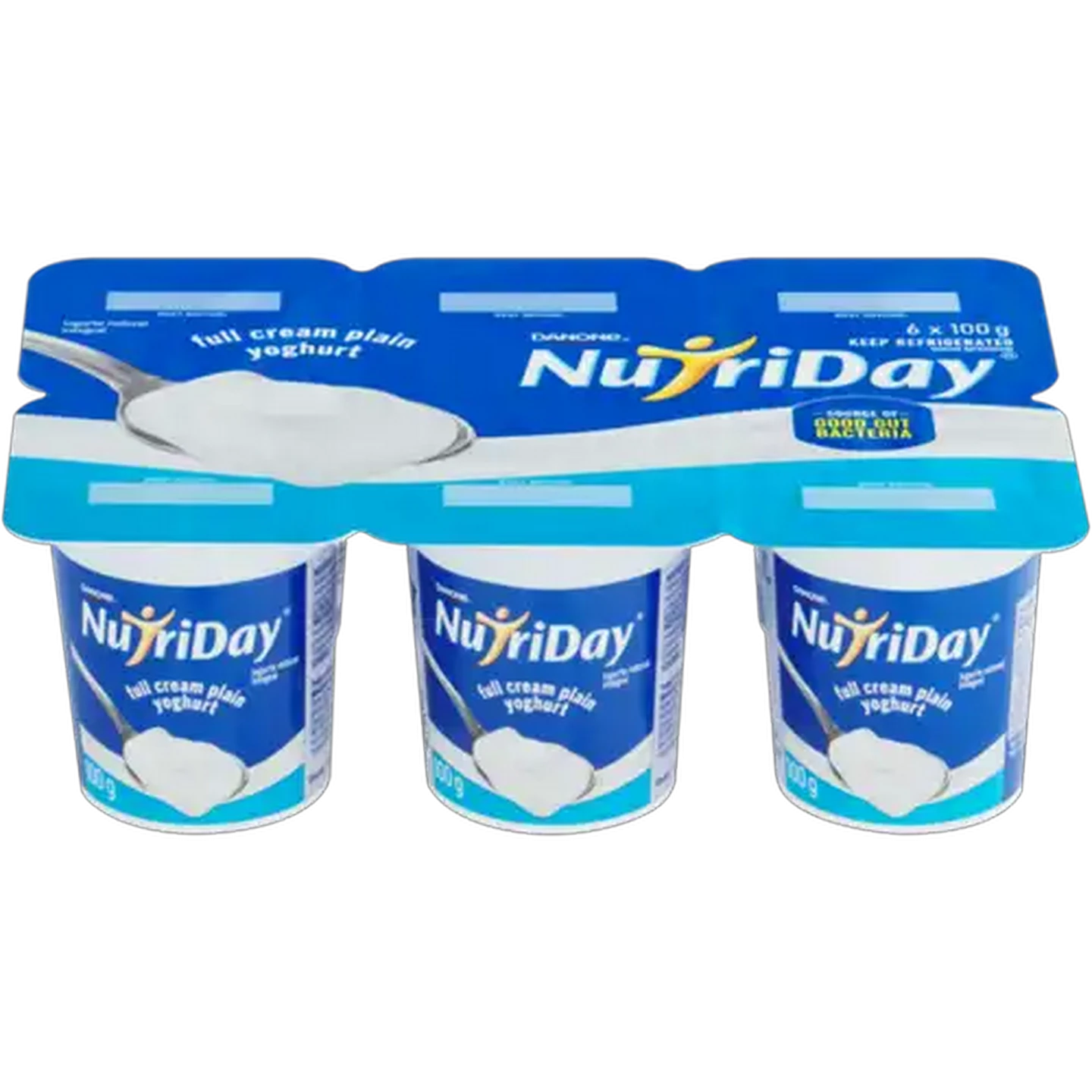 Image of Danone NutriDay Plain Full Cream Yoghurt 6 x 100g
