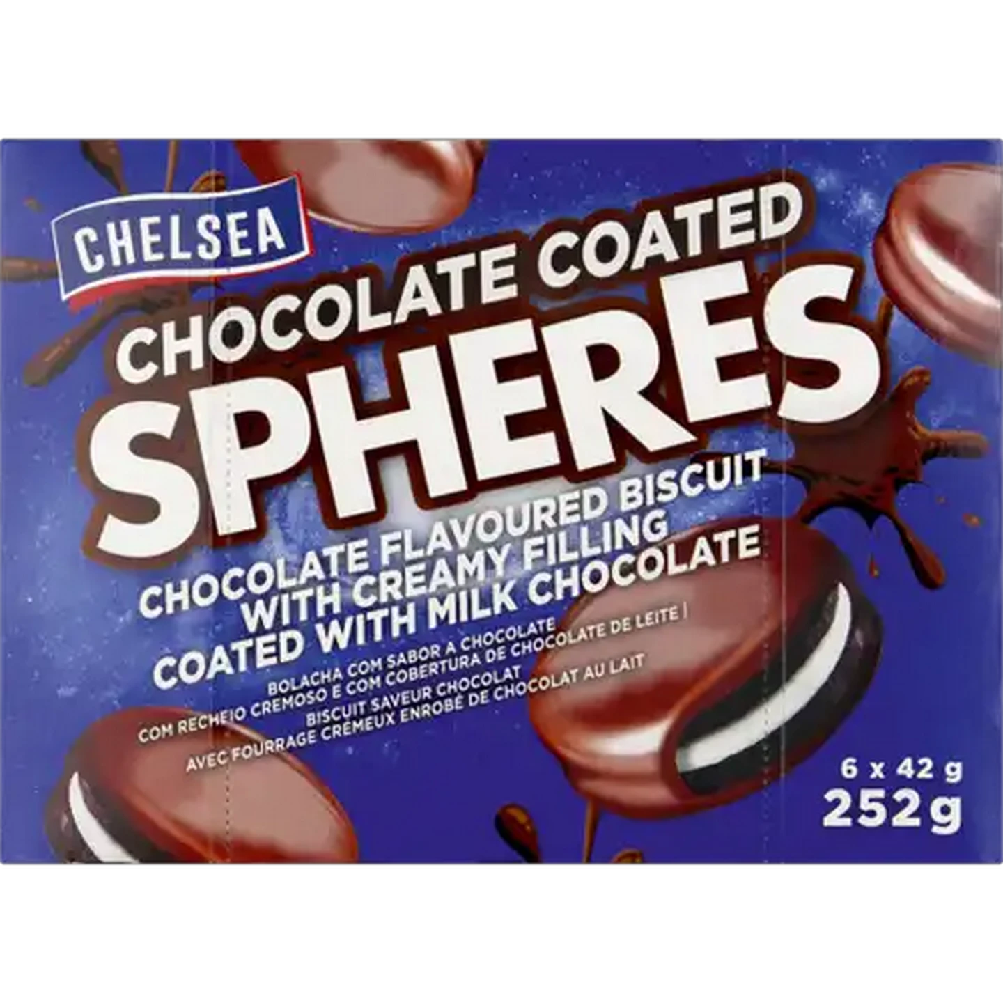 Image of Chelsea Spheres Chocolate Coated Biscuits 6 x 42g