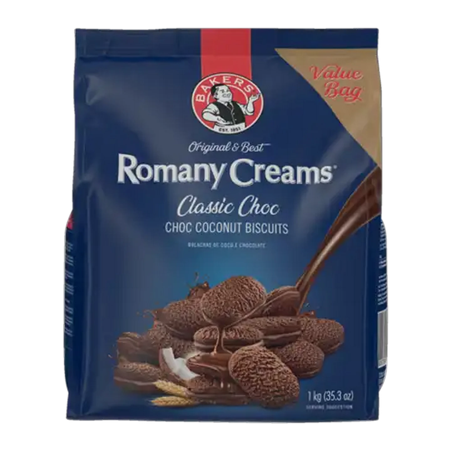 Image of Bakers Romany Creams Classic Chocolate Biscuits 1kg