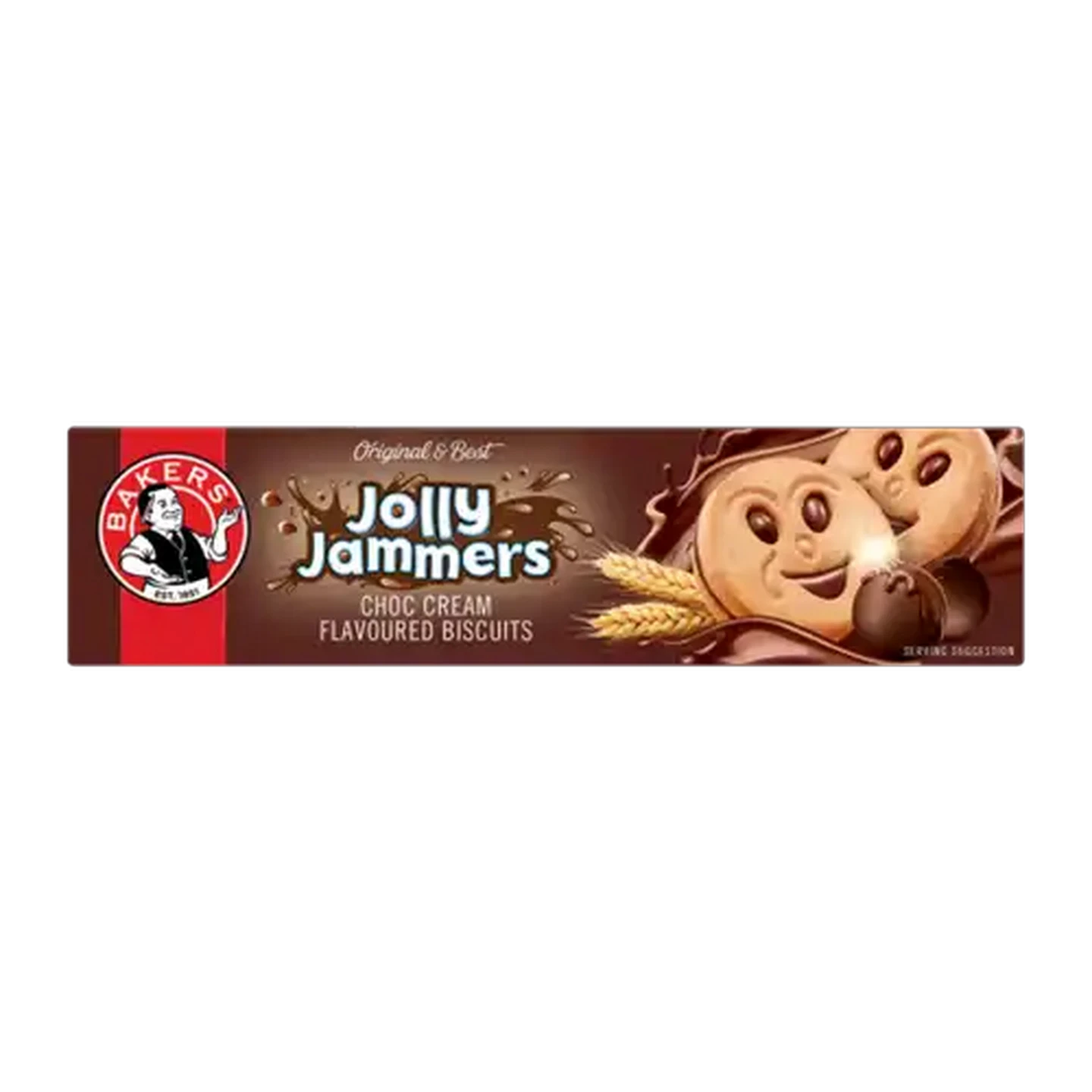 Image of Bakers Jolly Jammers Choc Cream Flavoured Biscuits 200g