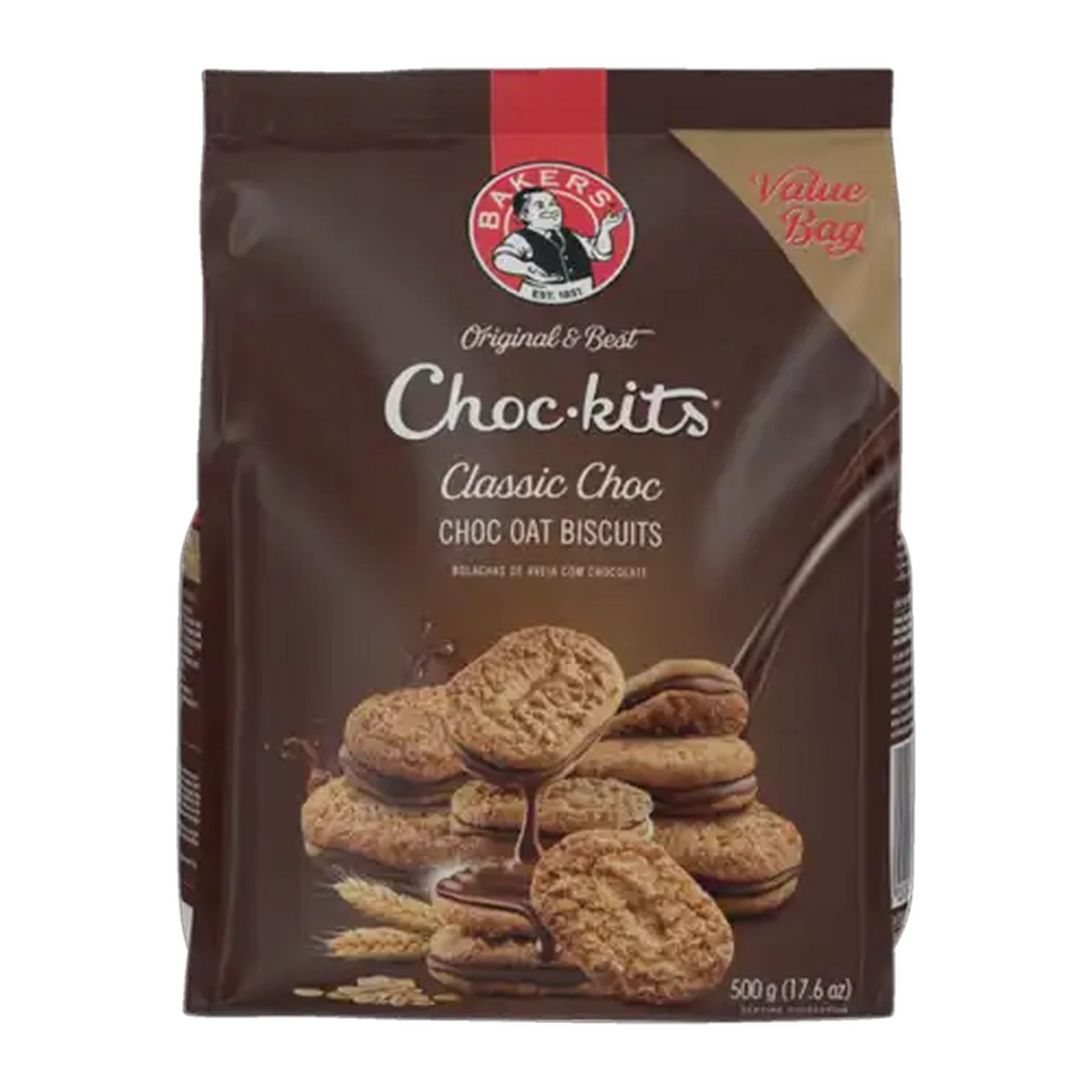 Image of Bakers Choc-kits Classic Chocolate Oat Biscuits 500g