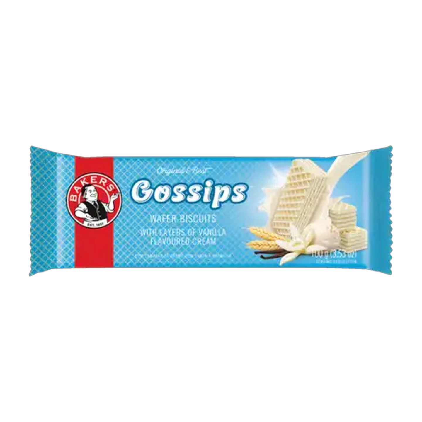Image of Bakers Gossips Vanilla Flavoured Wafer Biscuits 100g