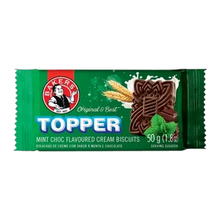 Bakers Topper Chocolate Mint Flavoured Cream Biscuits 50g
