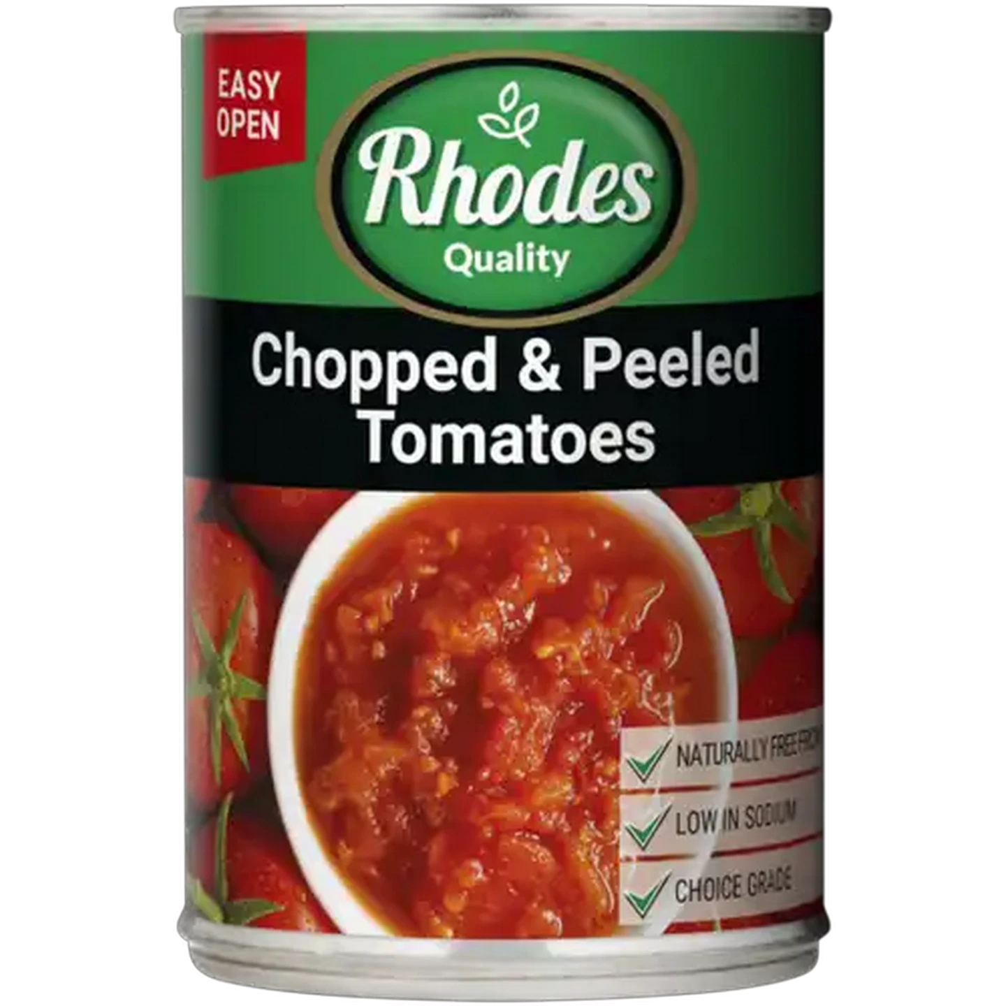 Image of Rhodes Quality Chopped & Peeled Tomatoes 410g
