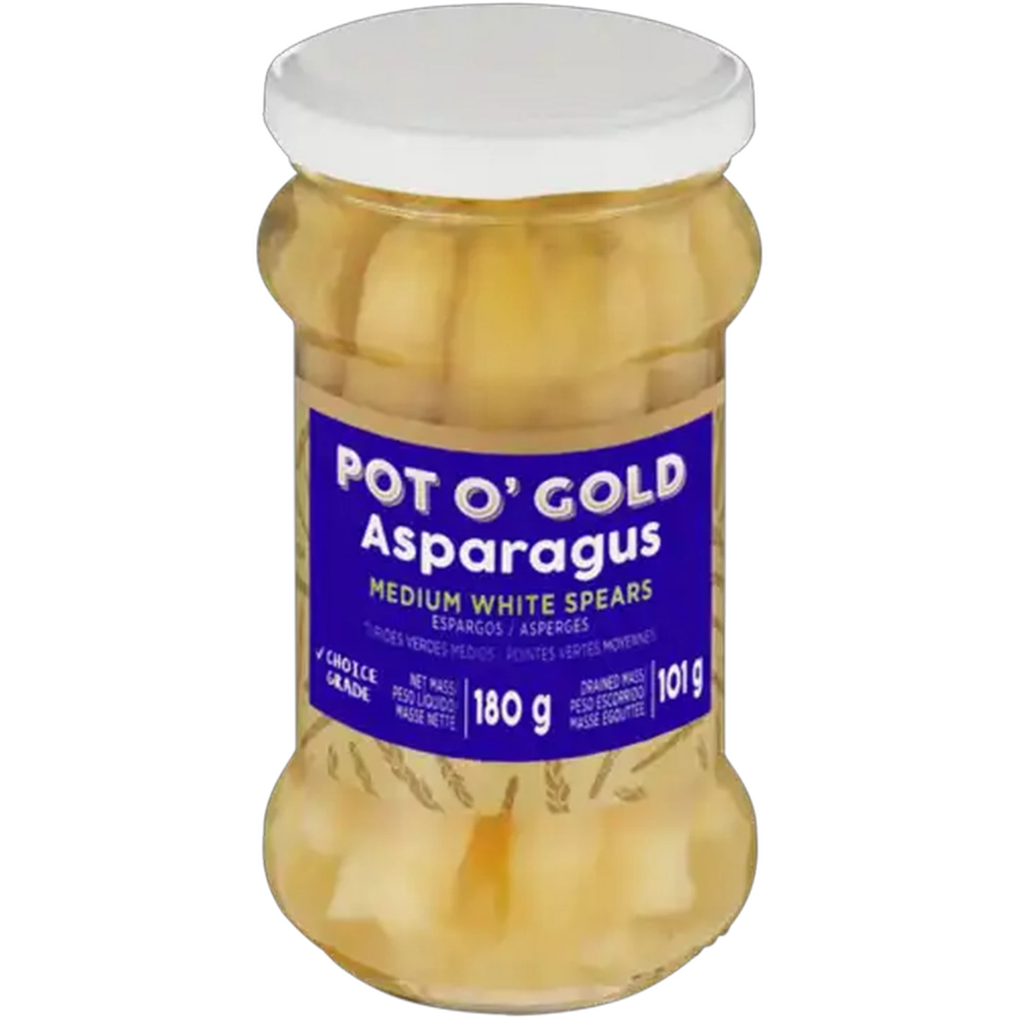 Image of Pot O' Gold Medium White Asparagus Spears 180g