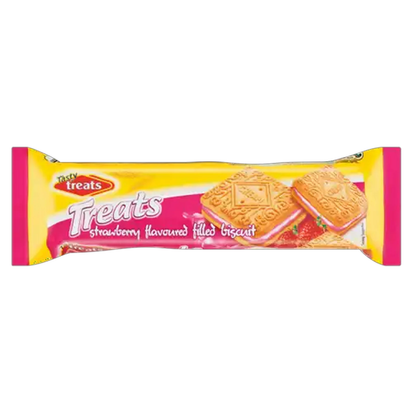 Image of Tasty Treats Strawberry Flavoured Filled Biscuit 80g