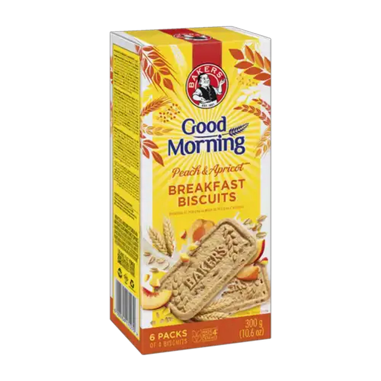 Image of Bakers Good Morning Peach & Apricot Flavoured Breakfast Biscuits 300g