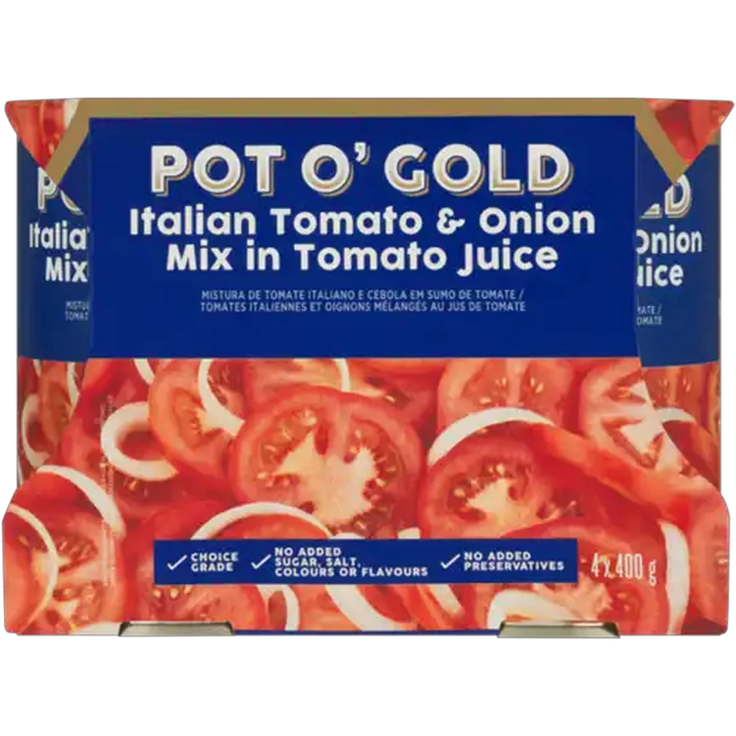 Image of Pot O' Gold Italian Tomato & Onion Mix in Tomato Juice 4 x 400g