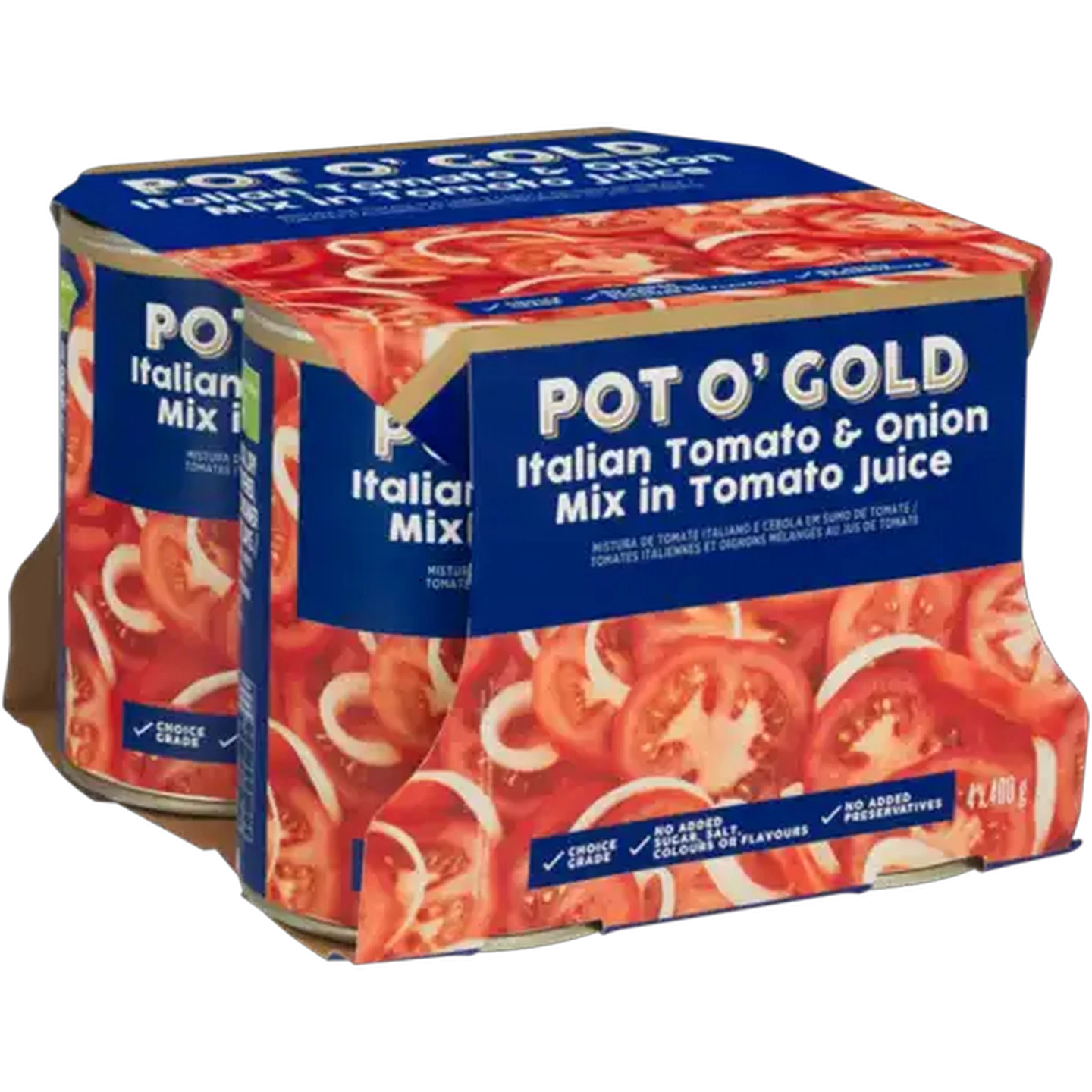 Image of Pot O' Gold Italian Tomato & Onion Mix in Tomato Juice 4 x 400g