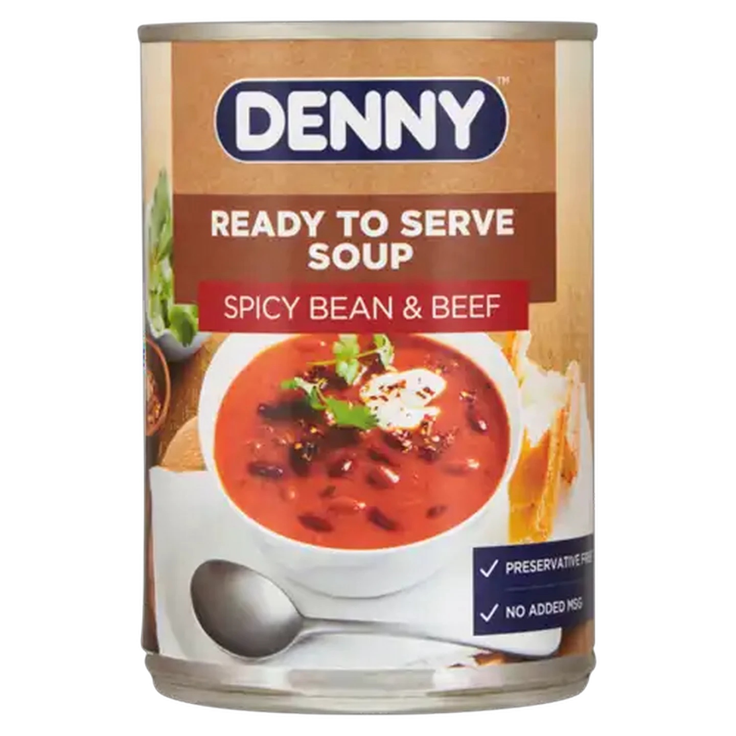 Image of DENNY Spicy Bean & Beef Ready To Serve Soup 400g