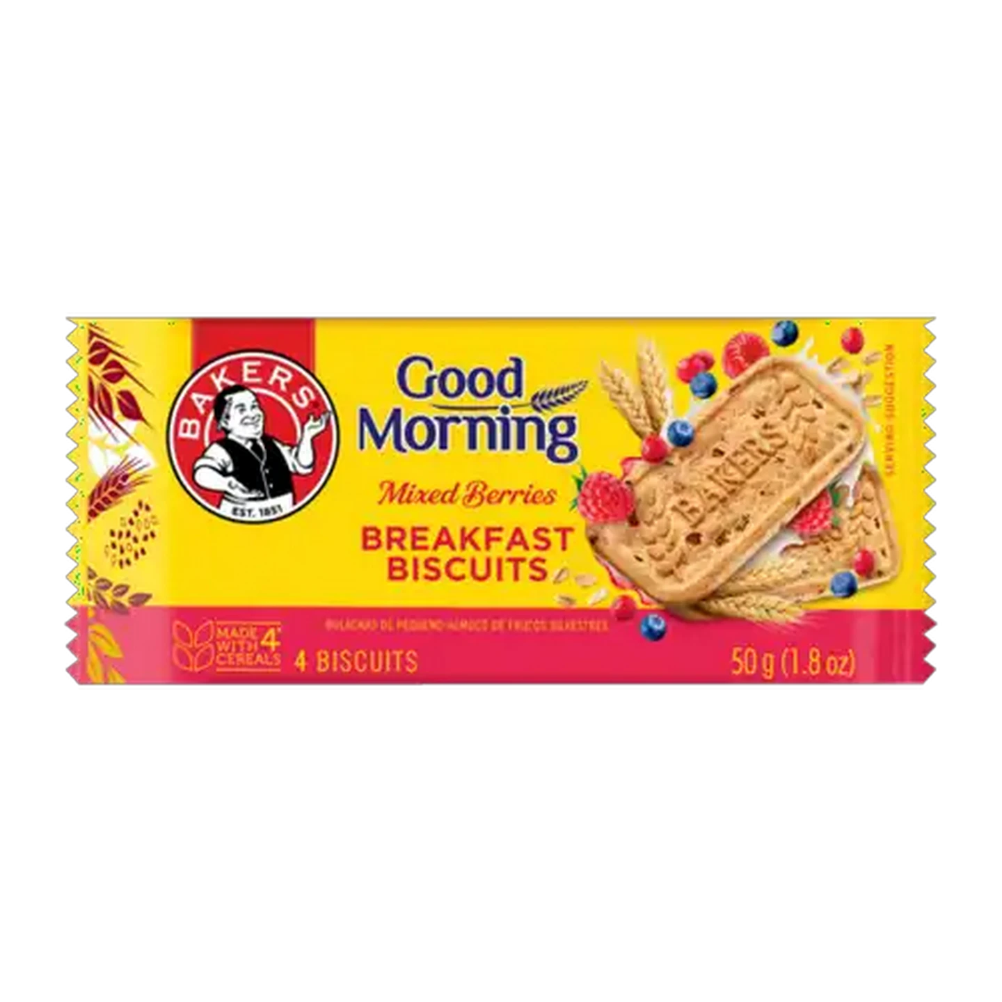Image of Bakers Good Morning Mixed Berries Flavoured Breakfast Biscuits 50g