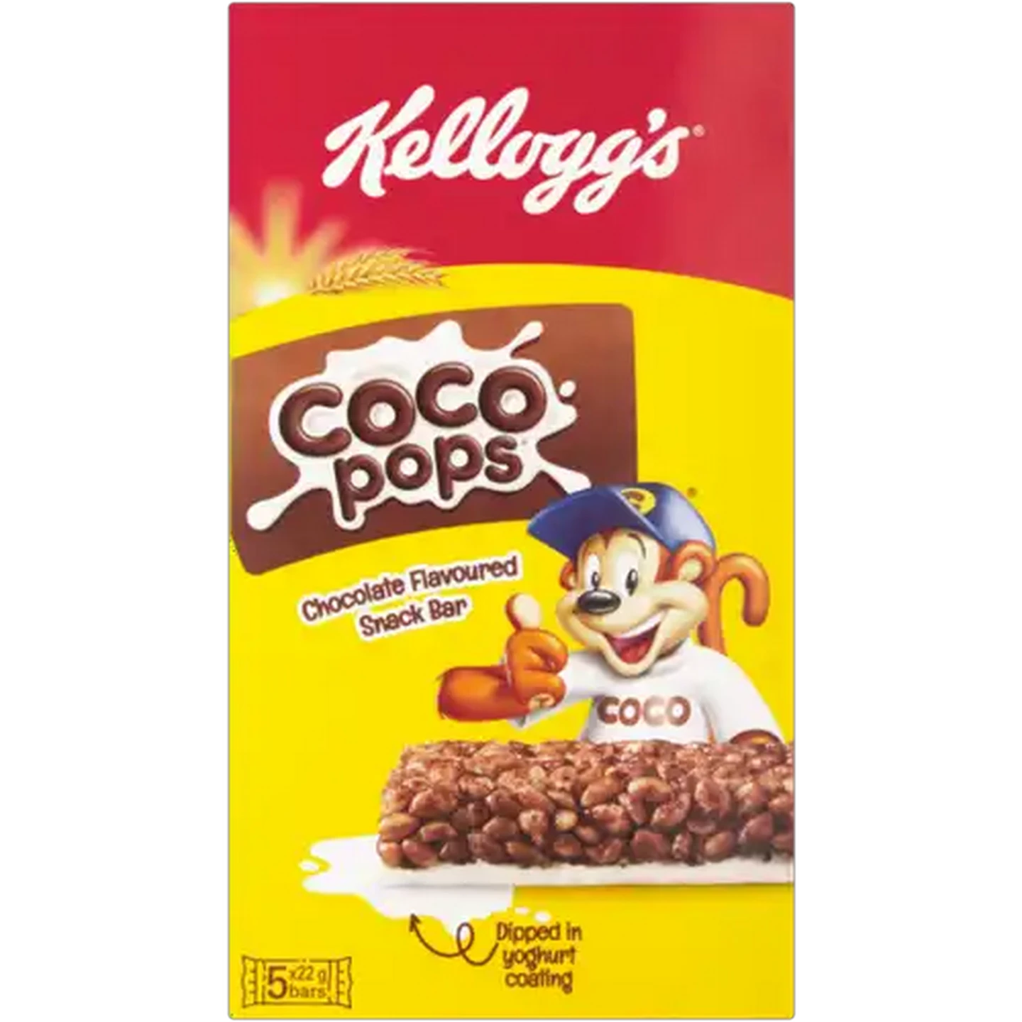 Image of Kellogg's Coco Pops Chocolate Flavoured Snack Bar 5 x 22g