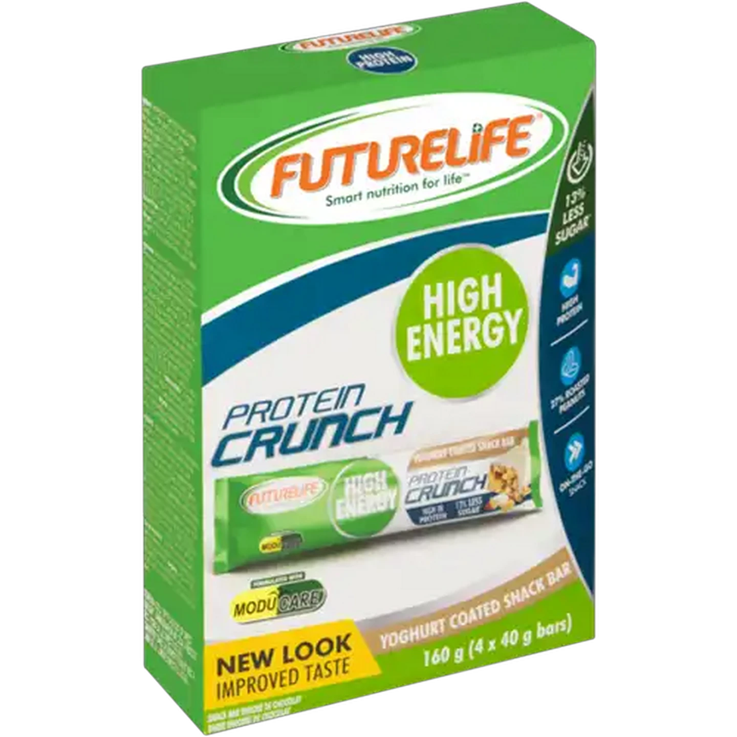 Image of FUTURELIFE High Energy Yoghurt Coated Protein Crunch Snack Bar 4 x 40g