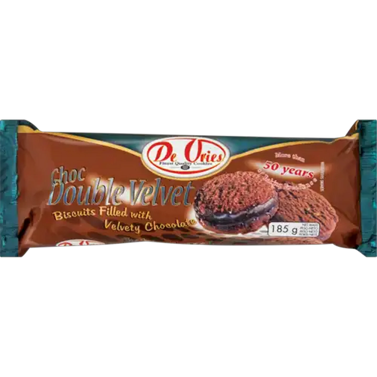Image of De Vries Double Velvet Chocolate Biscuits 185g