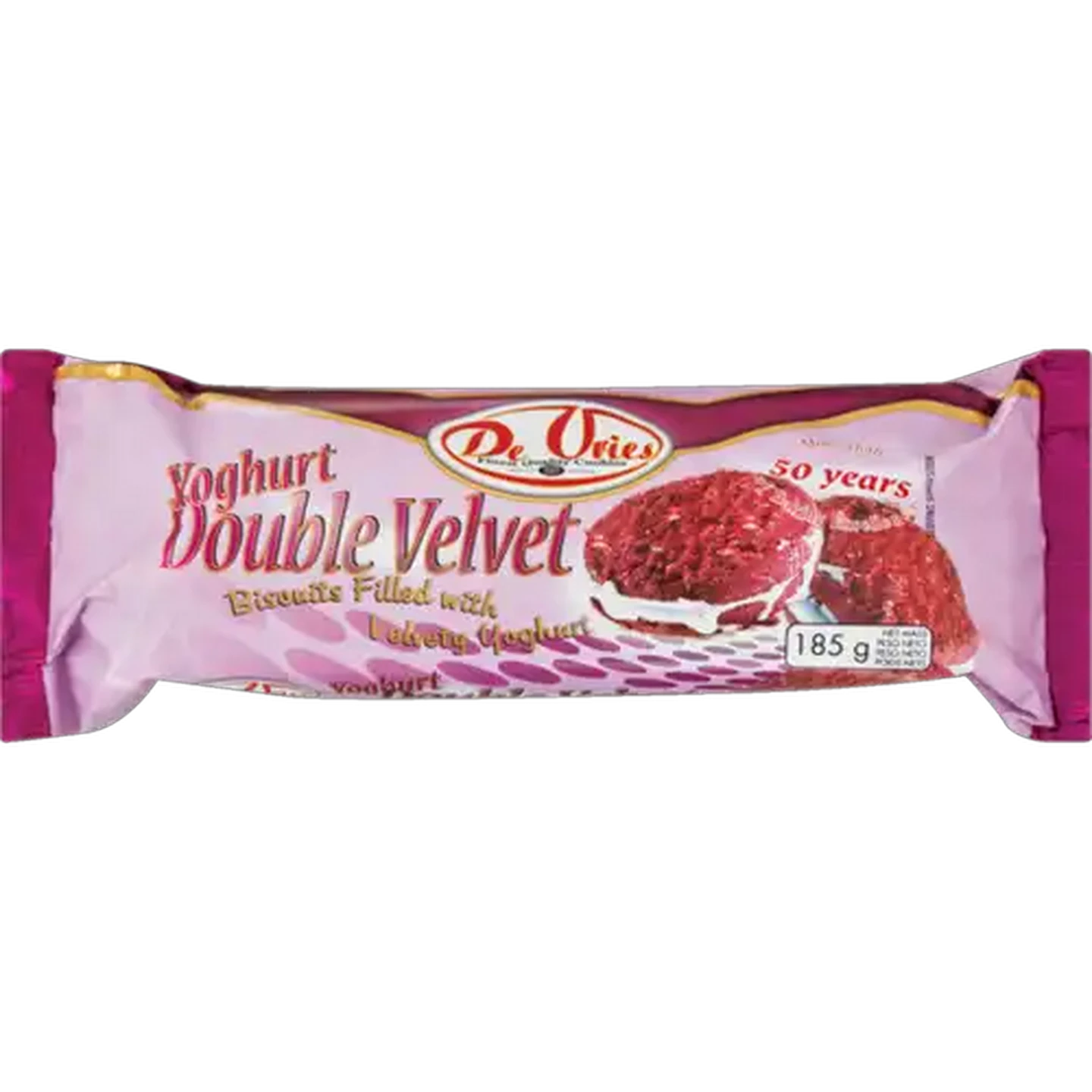 Image of De Vries Double Velvet Biscuits Filled With Velvety Yoghurt 185g