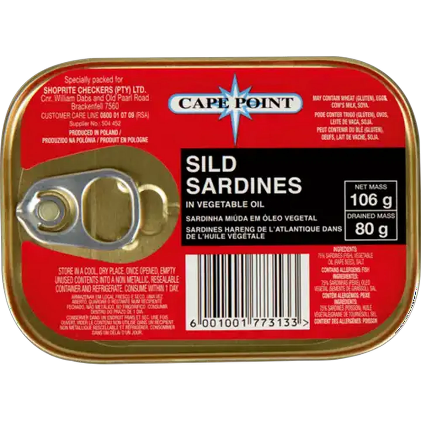 Image of Cape Point Sild Sardines In Vegetable Oil 106g