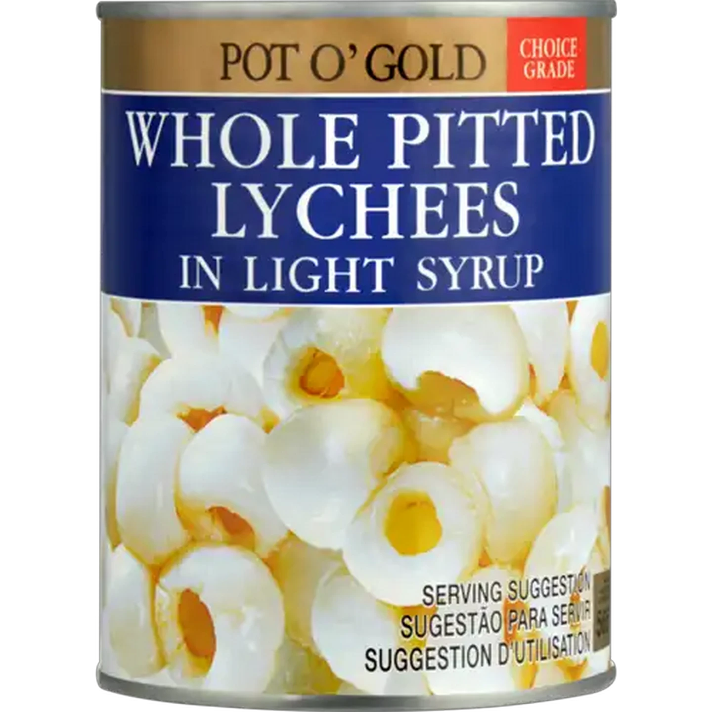 Image of Pot O' Gold Whole Pitted Lychees In Syrup 565g