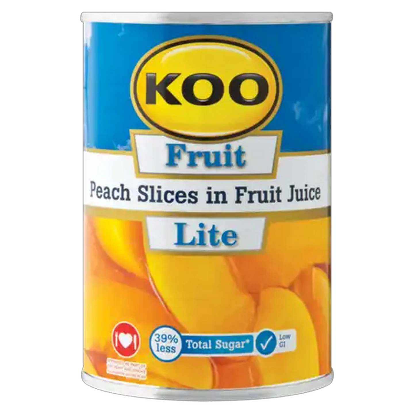 Image of KOO Lite Peach Slices In Fruit Juice Can 410g