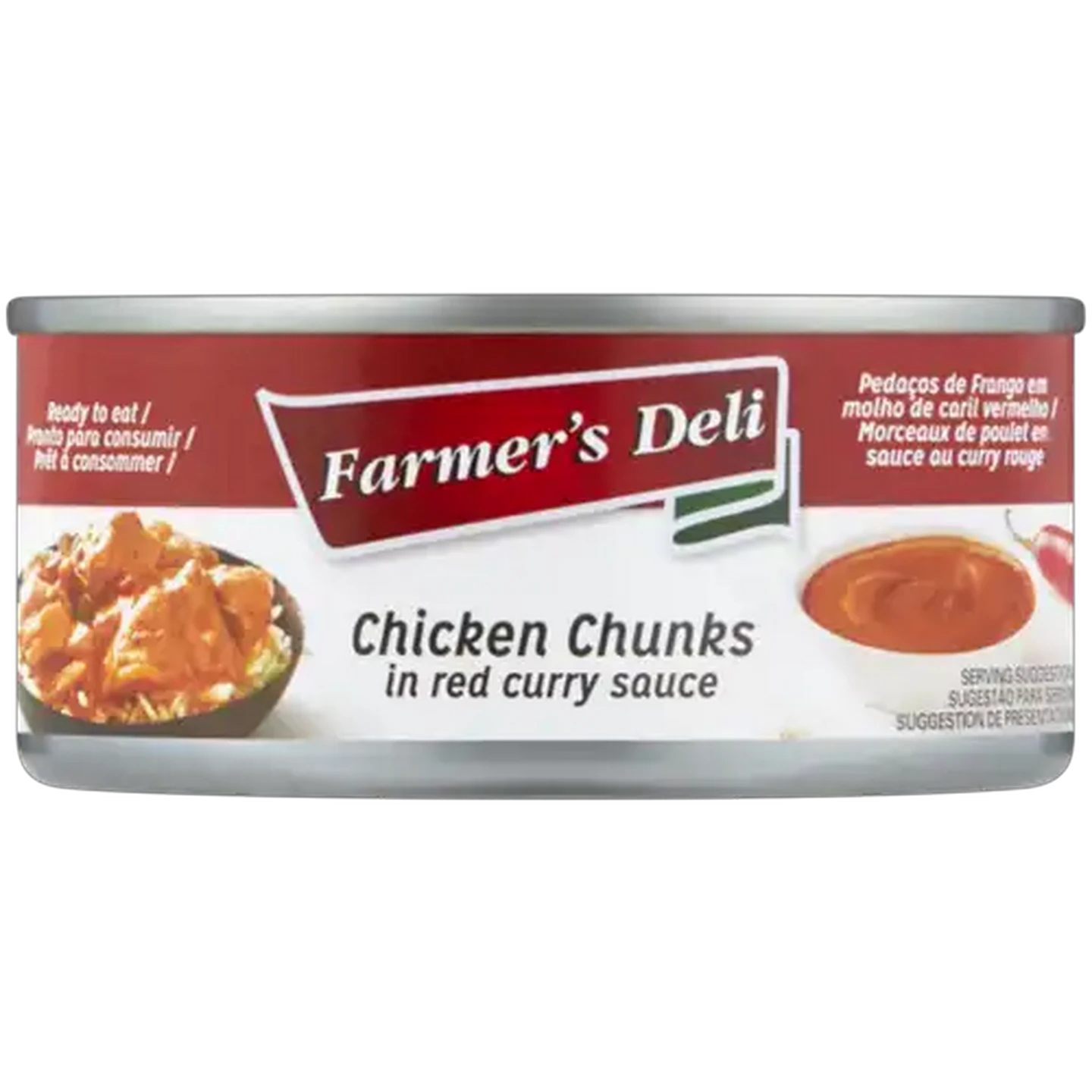 Image of Farmer's Deli Chicken Chunks In Red Curry Sauce Can 150g